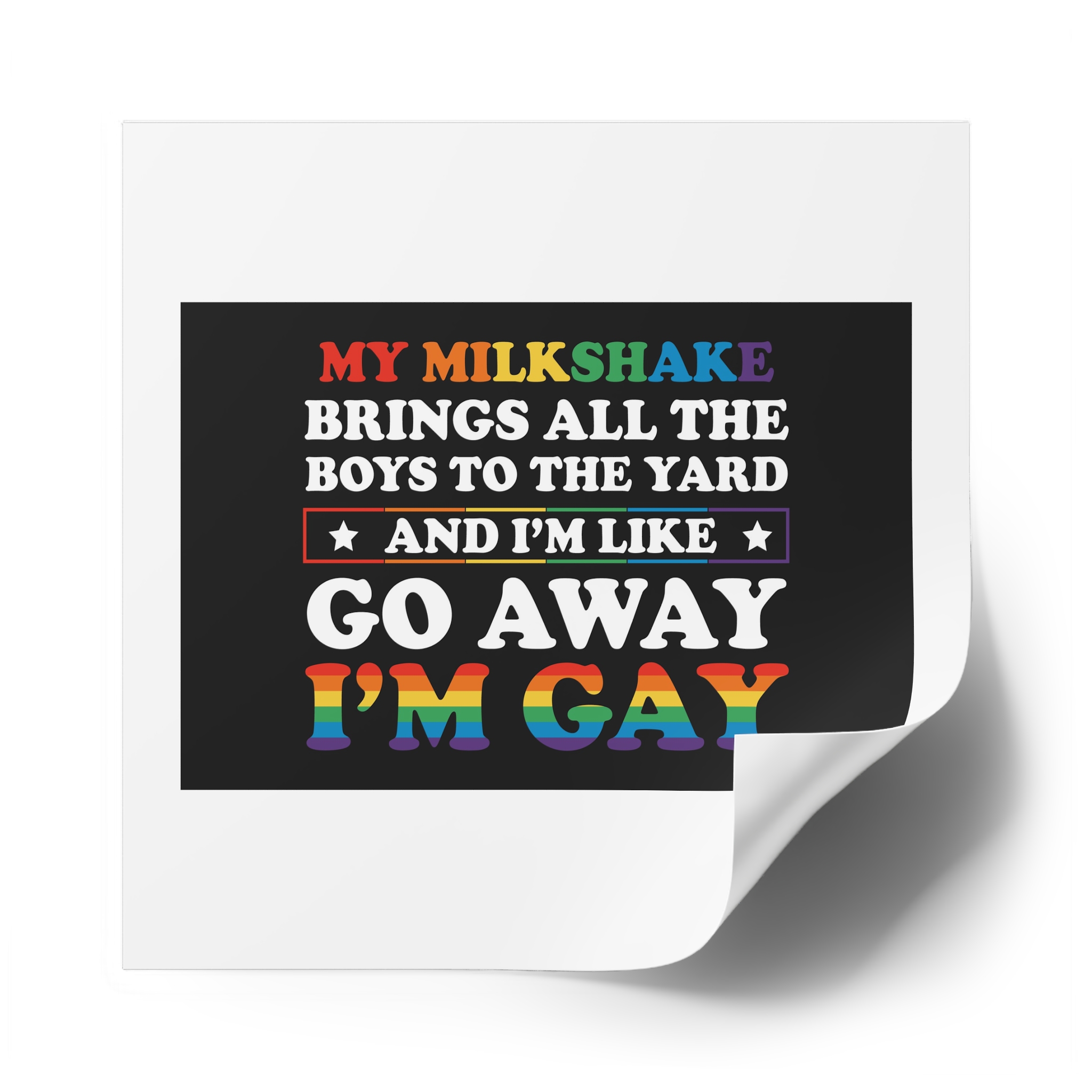 Pride Gay Lgbt Rainbow Tshirt Design Laminate Stickers Square - Image 50