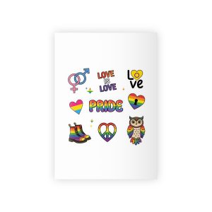 Pride Stickers Doodle Set Colorful Lgbtq Hand Drawn Icons Pack Gift Wrapping Paper Rolls 1pc
