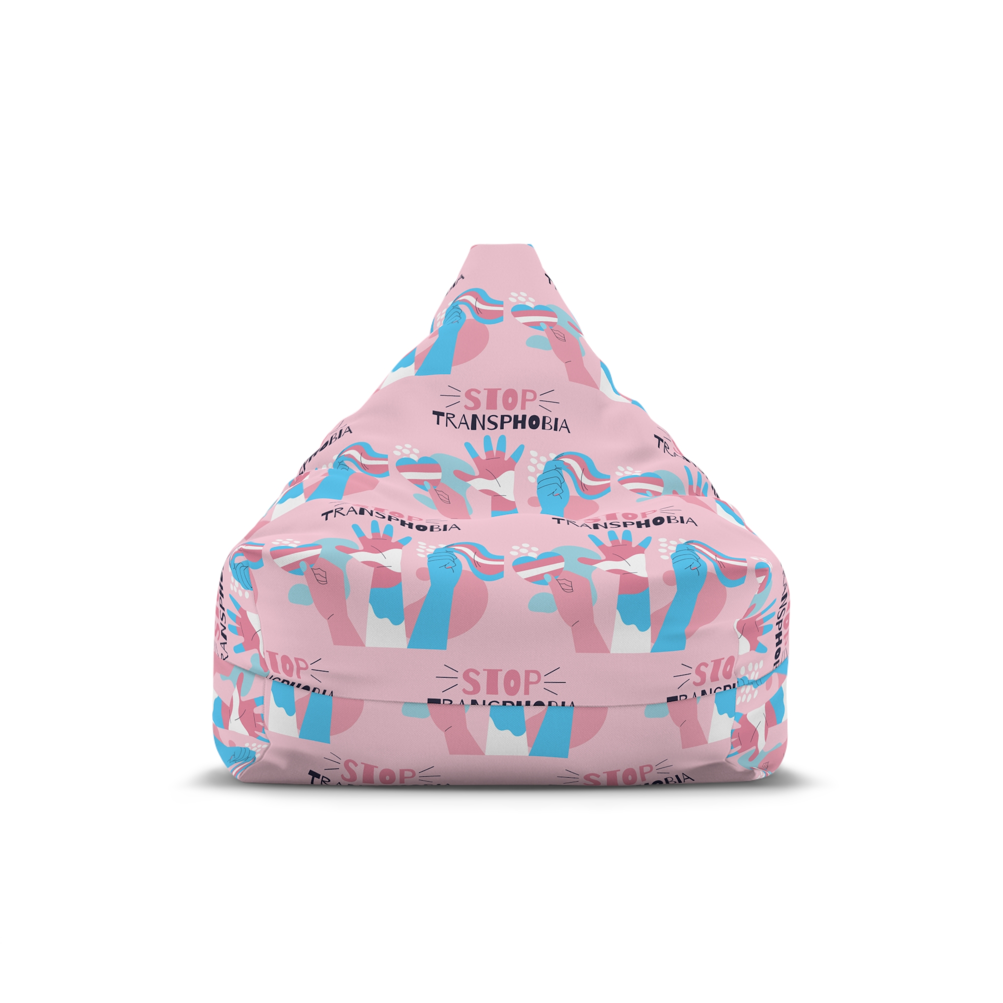 Hand Drawn Flat Design Stop Transphobia Concept Bean Bag Chair Cover