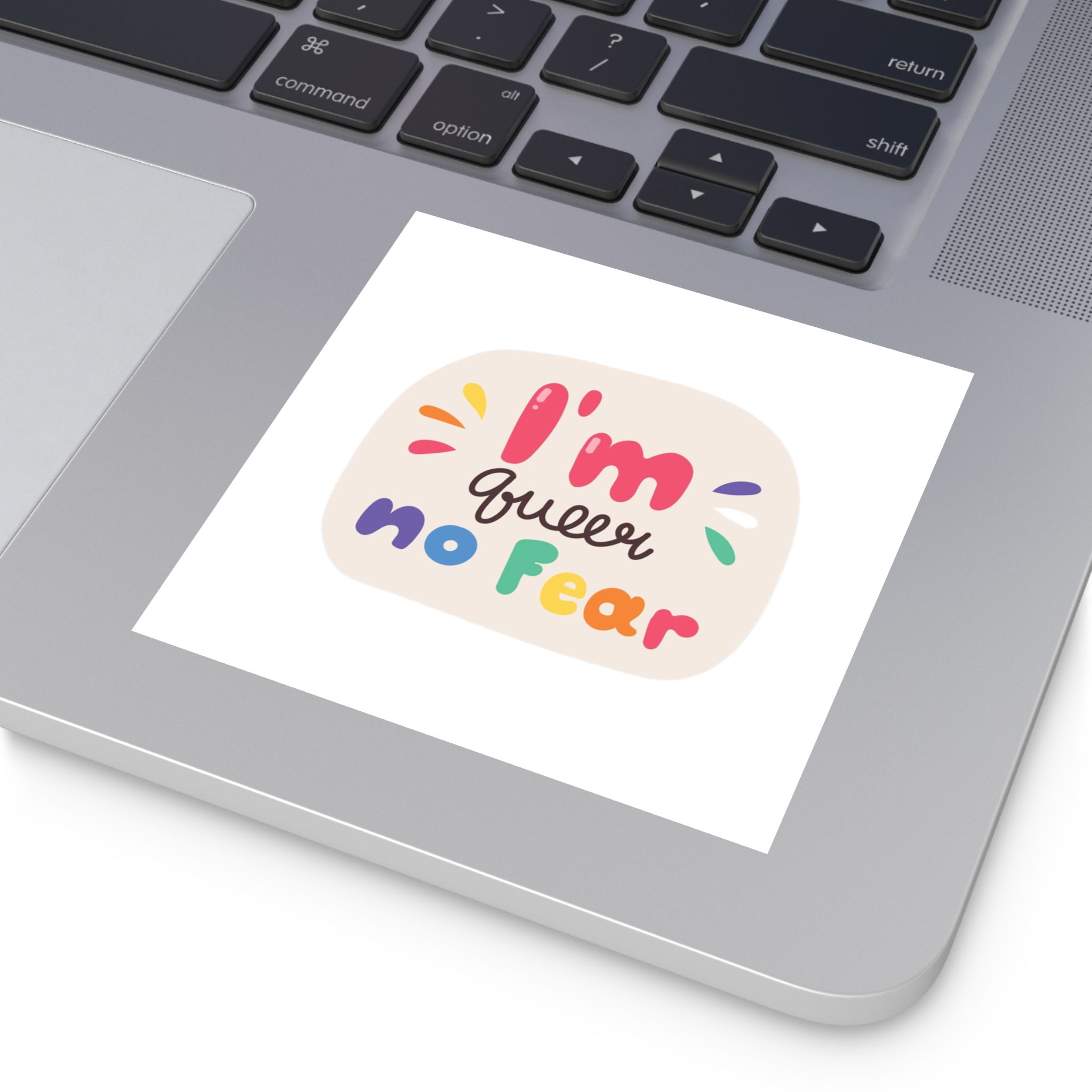Lgbt Sticker Pack White Background Lgbtq Set Symbol Lgbt Pride Community Rainbow Elements Vector Hand Draw Illustration Hand Drawn Lettering(3) Laminate Stickers Square - Image 71