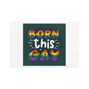 Born This Gay Premium Gay Pride Lettering Vector Design Pet Food Mat 12x18