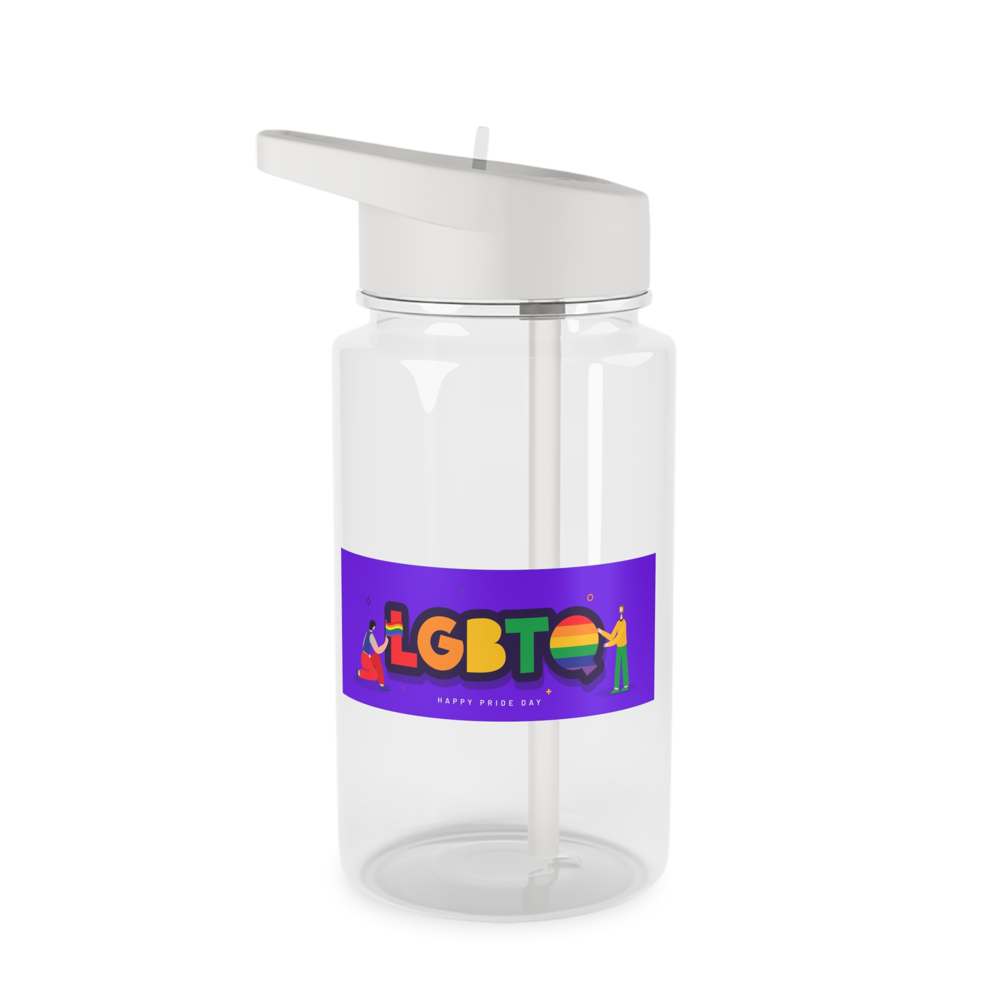 Lgbtq Community Banner Design With Illustration Gay Couple Tritan Water Bottle
