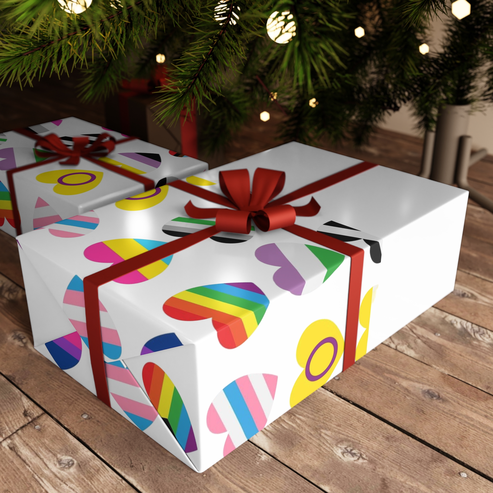Vector Seamless Pattern Gender Lgbt Flag Heart (1) Gift Wrapping Paper Sheets 1pc - Image 3