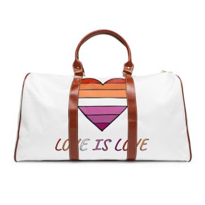 Colorful Heart Shape Lesbian Pride Flag Happy Pride Day Lgbtqia Community Pride Month Vector Hand Drawn Doodle Posters Stickers Logo Cards(1) Waterproof Travel Bag
