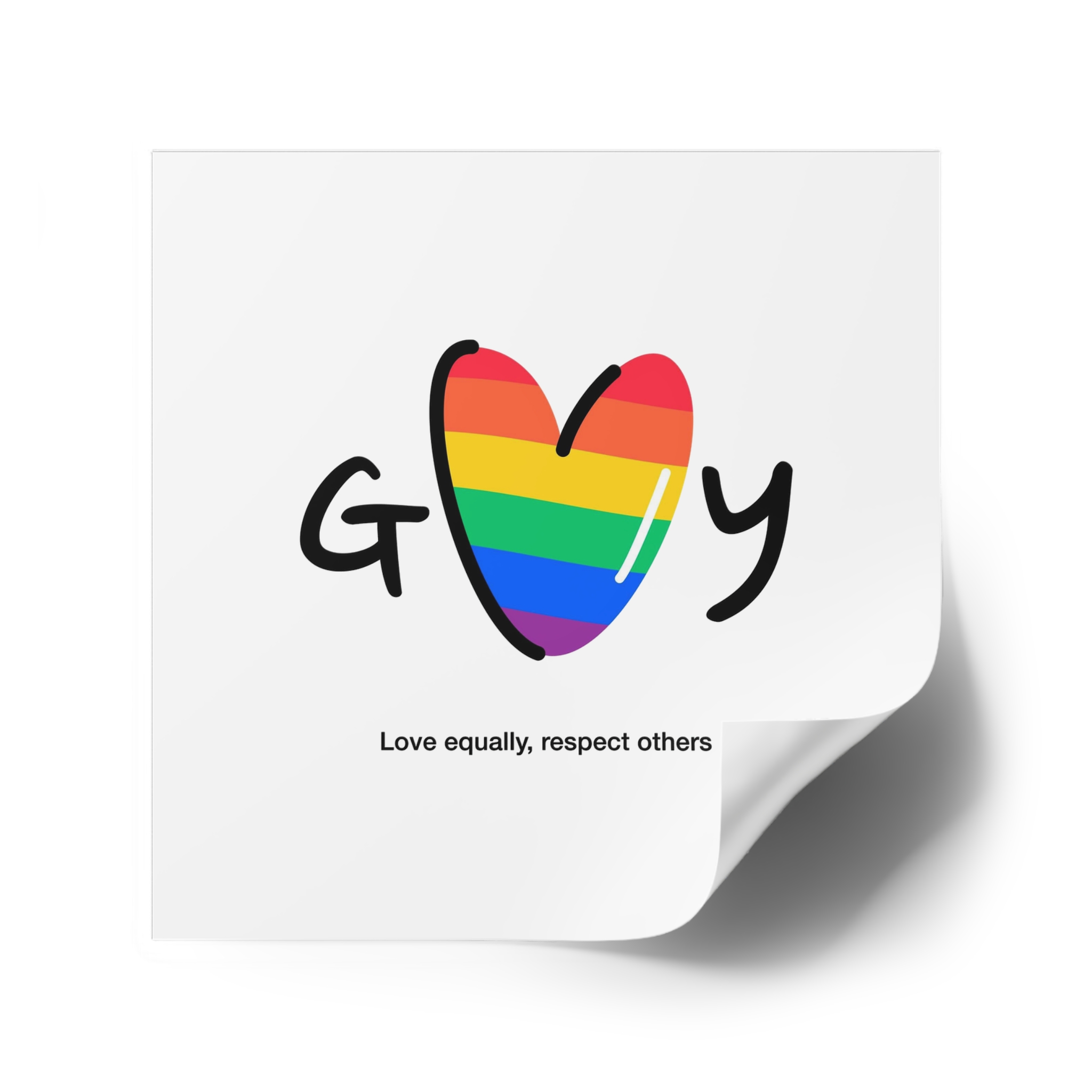 Love Letter Pride Rainbow Lettering Text Writing Pattern Freedom Love Heart Homo Colors Flag Parade Laminate Stickers Square - Image 74
