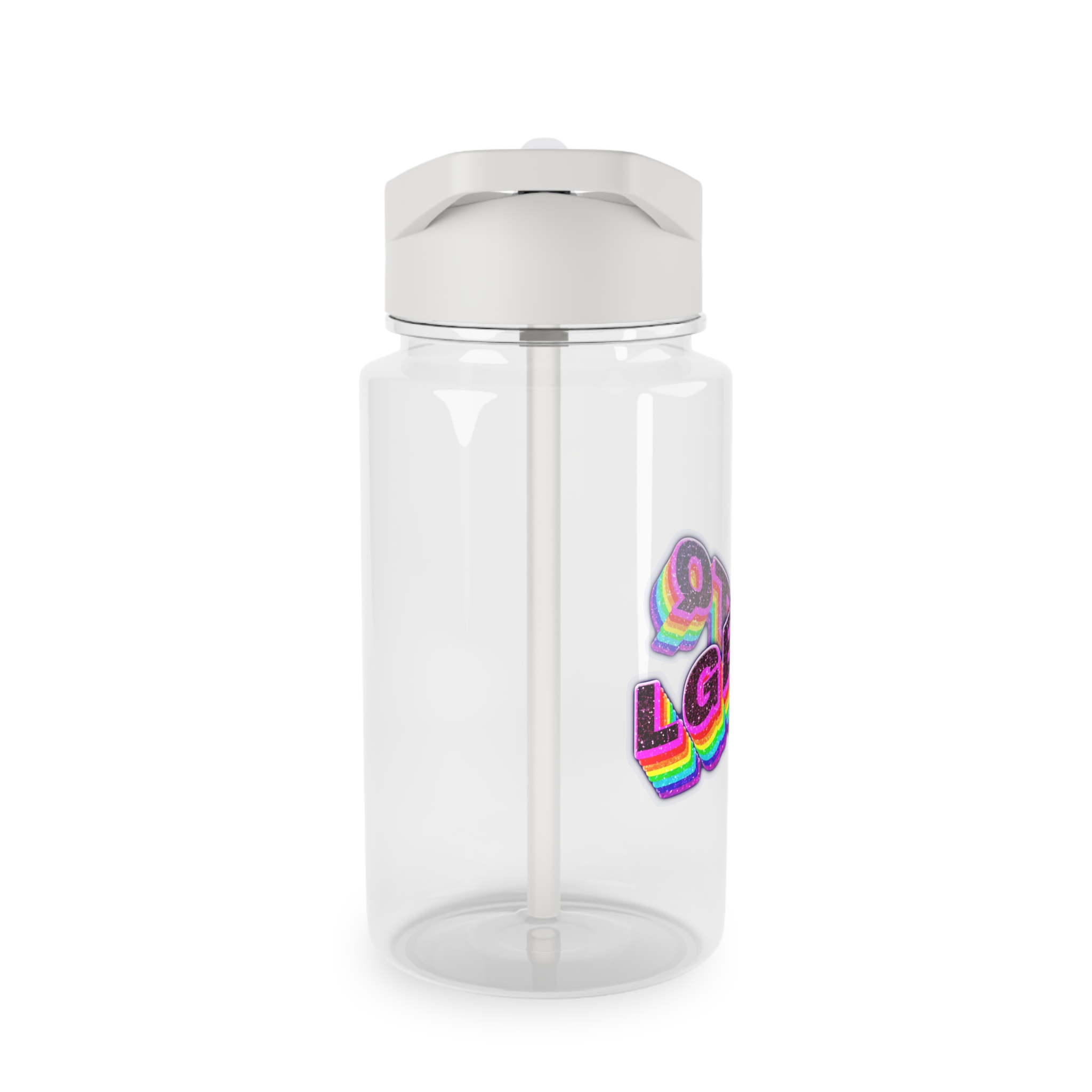 Lgbtq Rainbow 3d Png Typography Tritan Water Bottle - Image 4