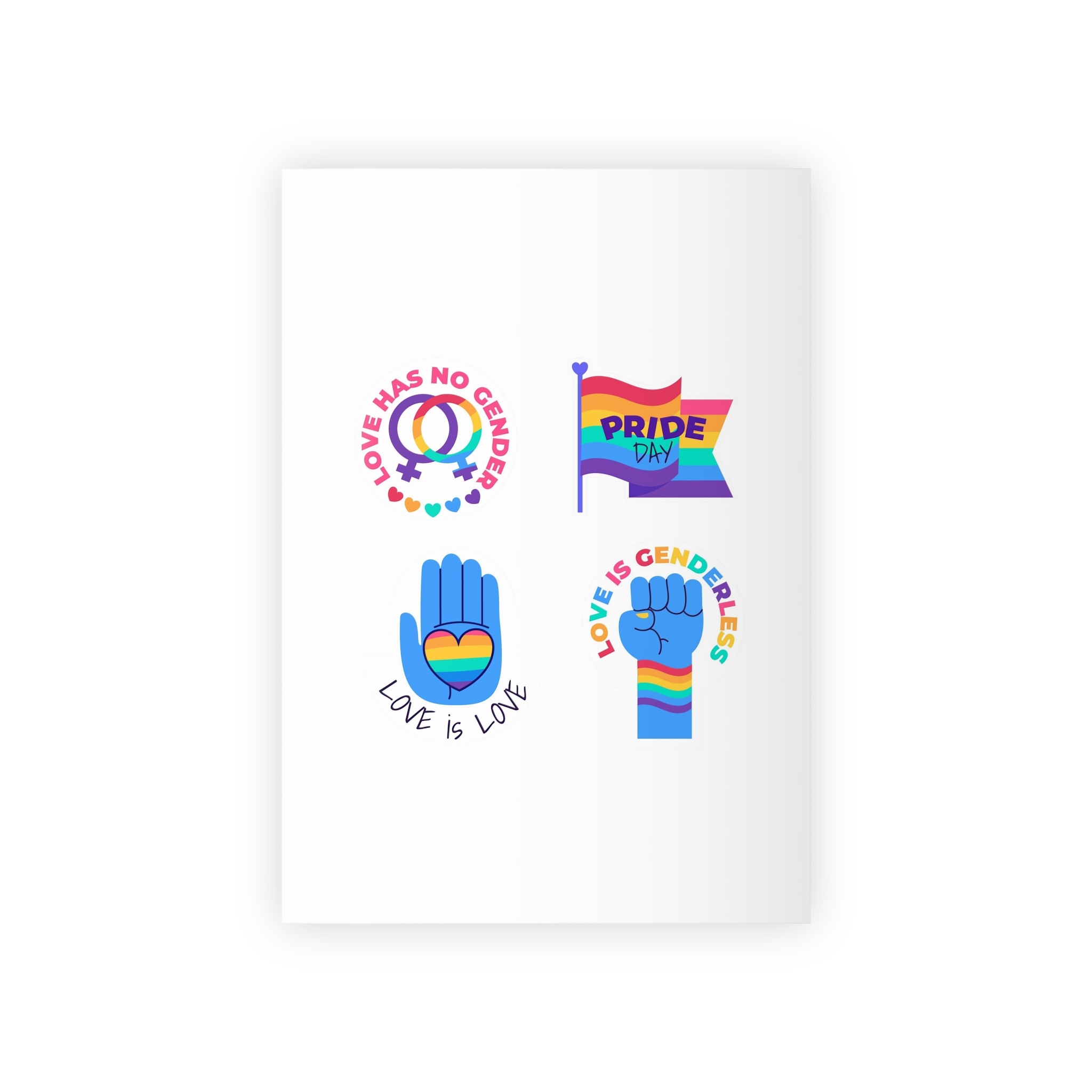Flat Labels Collection Pride Month Celebration(1) Gift Wrapping Paper Rolls 1pc