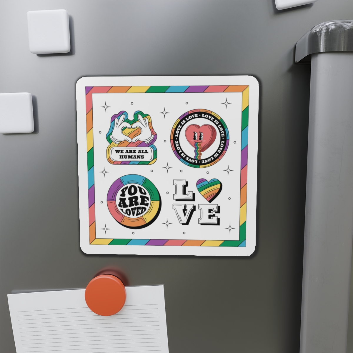 Hand Drawn Labels Collection Pride Month Celebration Die Cut Magnets - Image 14