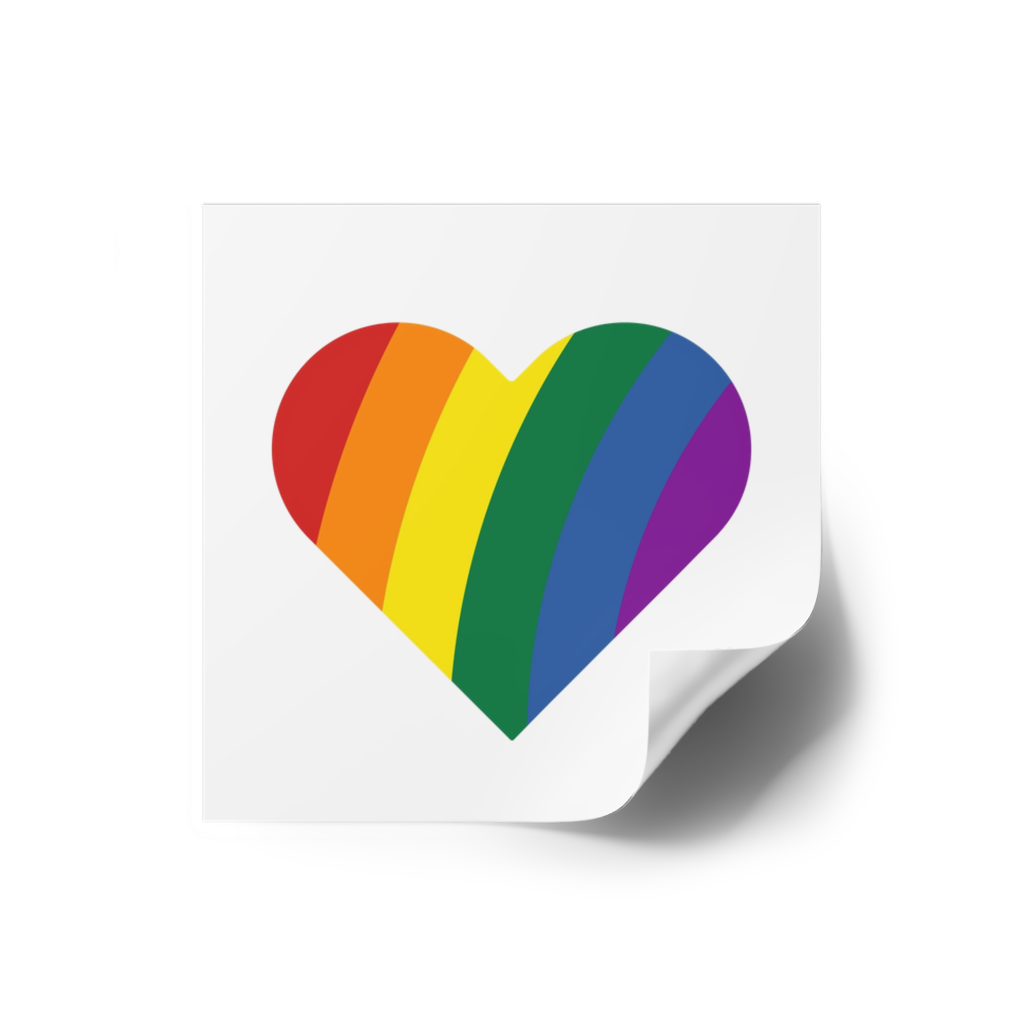 Minimalist Pride Heart Filled With Rainbow Colors Laminate Stickers Square - Image 6
