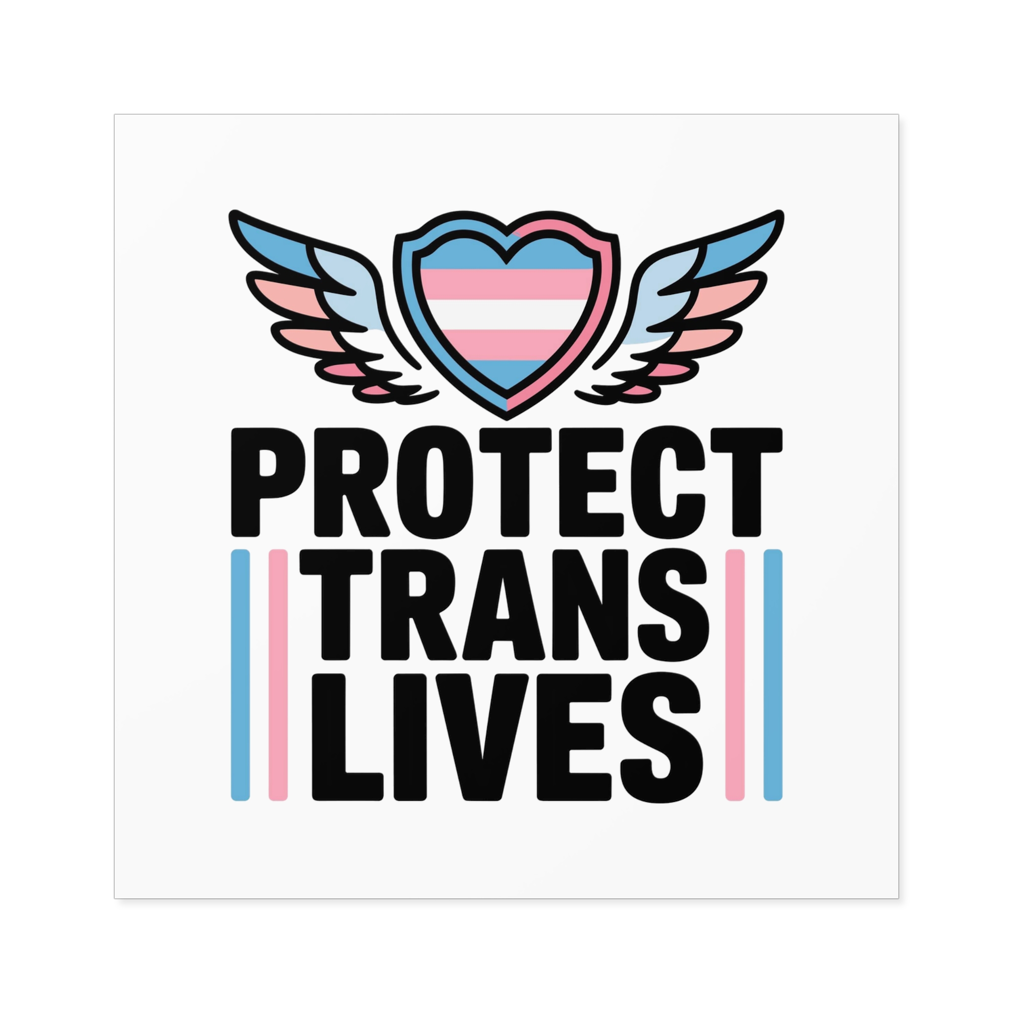 Protect Trans Lives T Shirt Design Isolated White Background 2 Laminate Stickers Square - Image 45