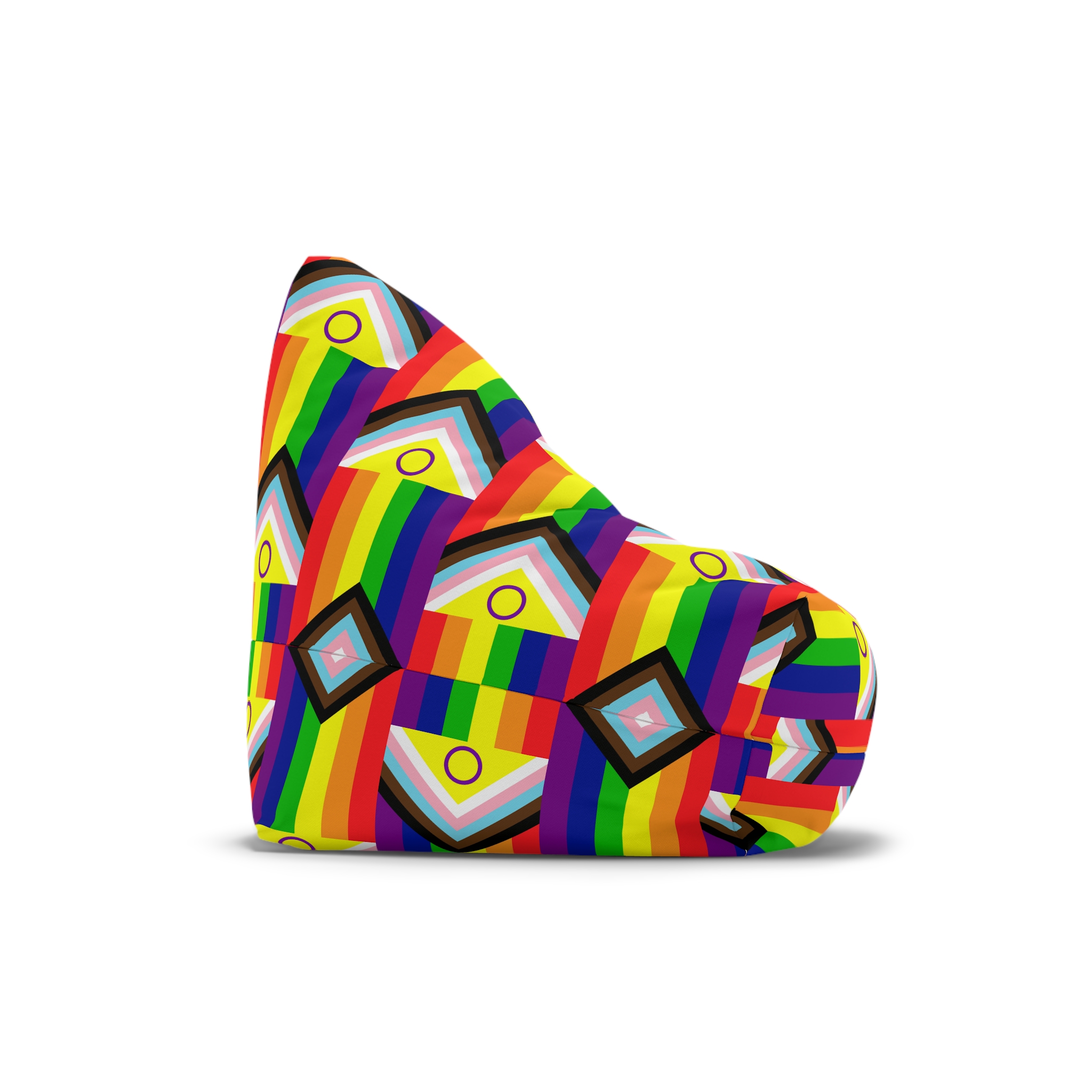 Lgbtq Pride Flag New Lgbtq Pride Flag Vector Updated Intersex Inclusive Progress Pride Flag Bean Bag Chair Cover - Image 3