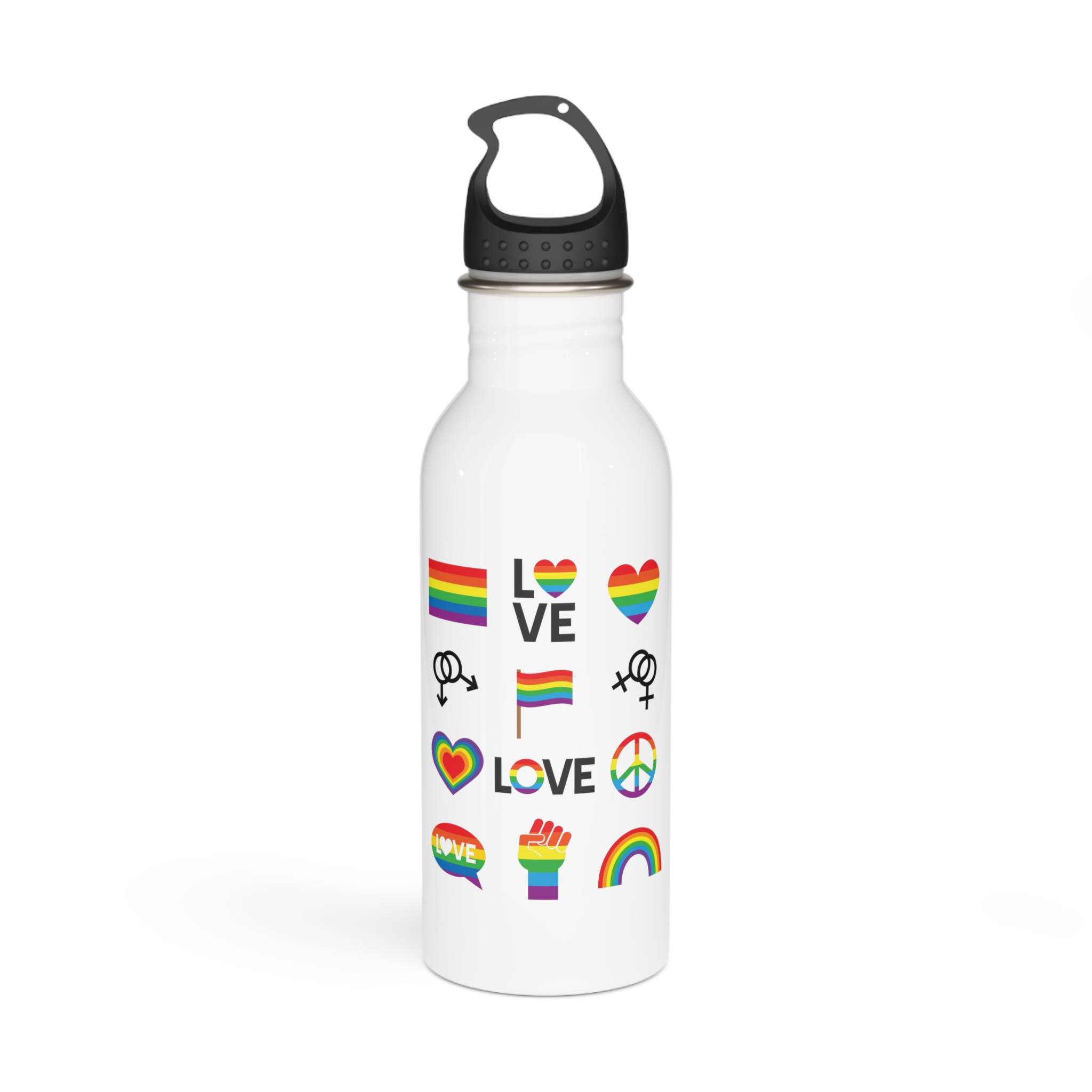 Vector Set Lgbt Homosexual Rainbow Flag Stainless Steel Water Bottle