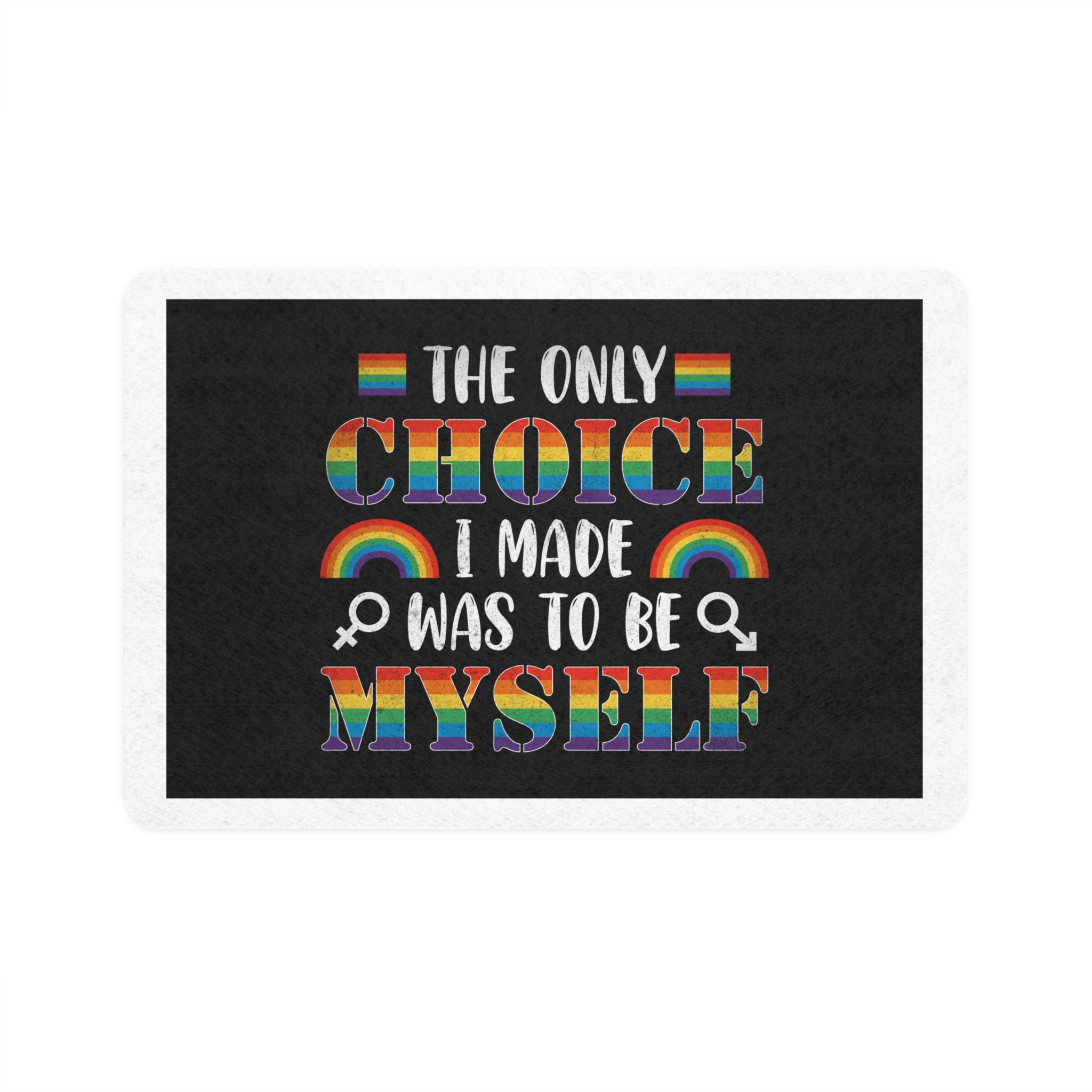 Pride Gay Rainbow Typography Vector Premium T Shirt Pet Food Mat 12x18