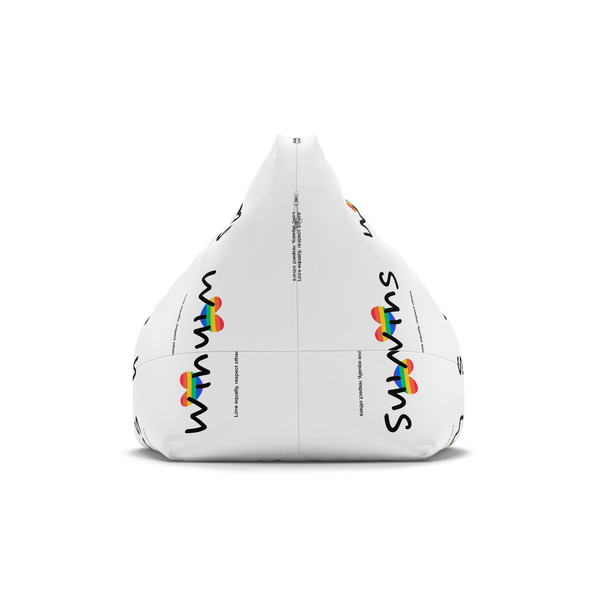 Love Letter Pride Rainbow Lettering Text Writing Pattern Freedom Love Heart Homo Colors Flag Parade (2) Bean Bag Chair Cover - Image 2