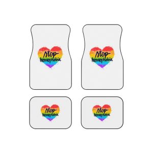 Watercolor Stop Homophobia Car Mats Set Of 4