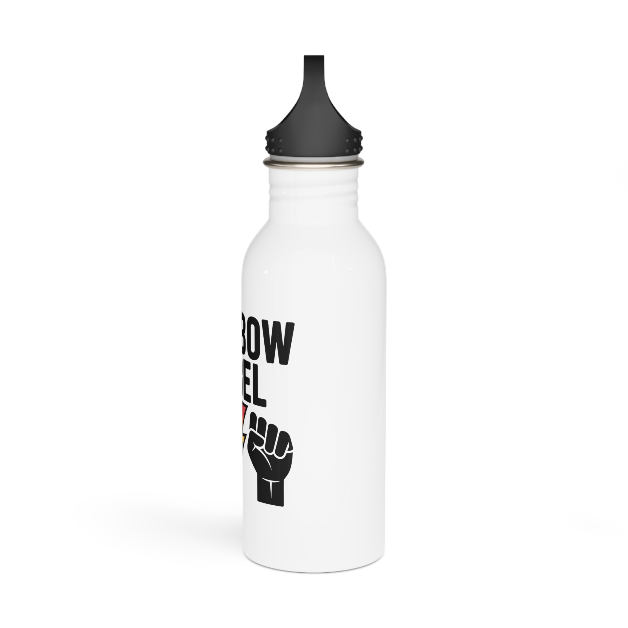 Rainbow Rebel T Shirt Design Isolated White Background 3 Stainless Steel Water Bottle - Image 4
