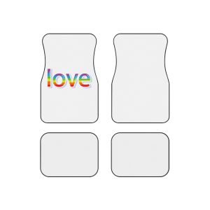 Word Love Rainbow Beautiful Letters Sticker Word Love Light Background Car Mats Set Of 4