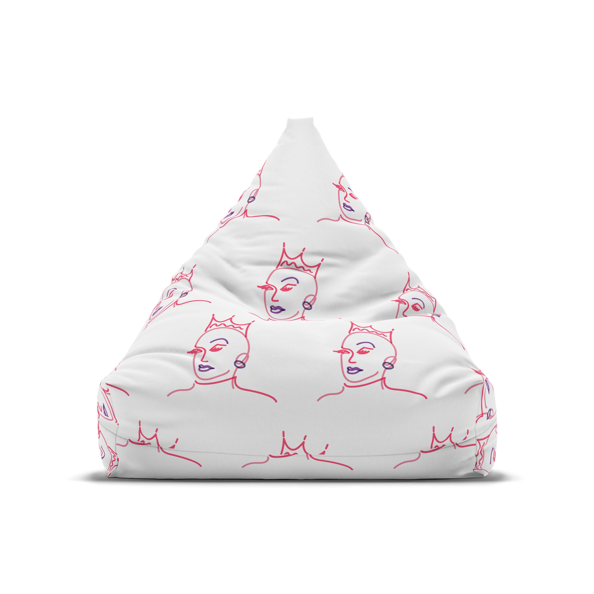 Drag Queen Portrait Clipart Gay Pride Illustration Vector Bean Bag Chair Cover - Image 5