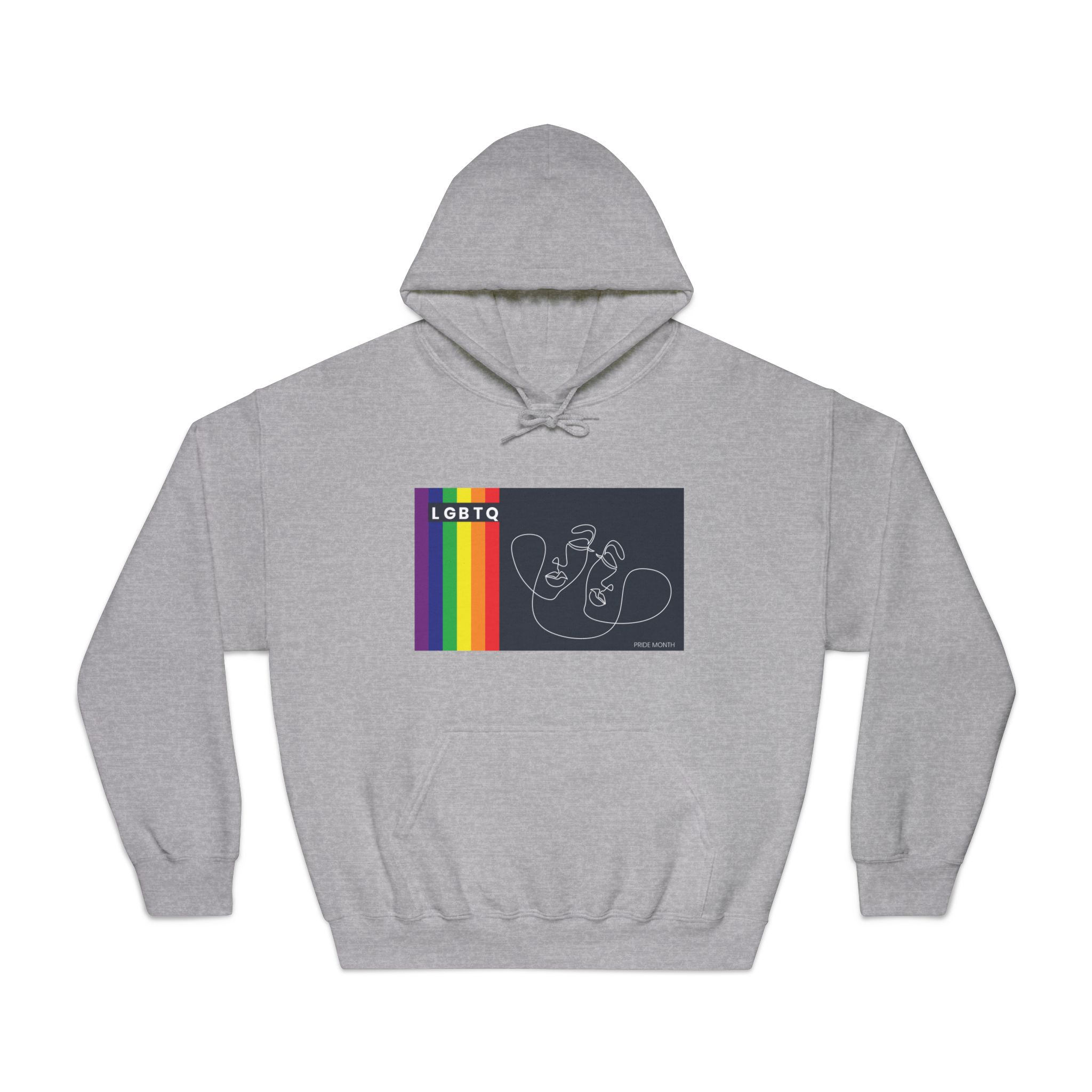 Lgbtq Pride Month Color Flag Dark Background With Female Couple Line Are Vector Illustration Unisex Dryblend Hooded Sweatshirt - Image 13