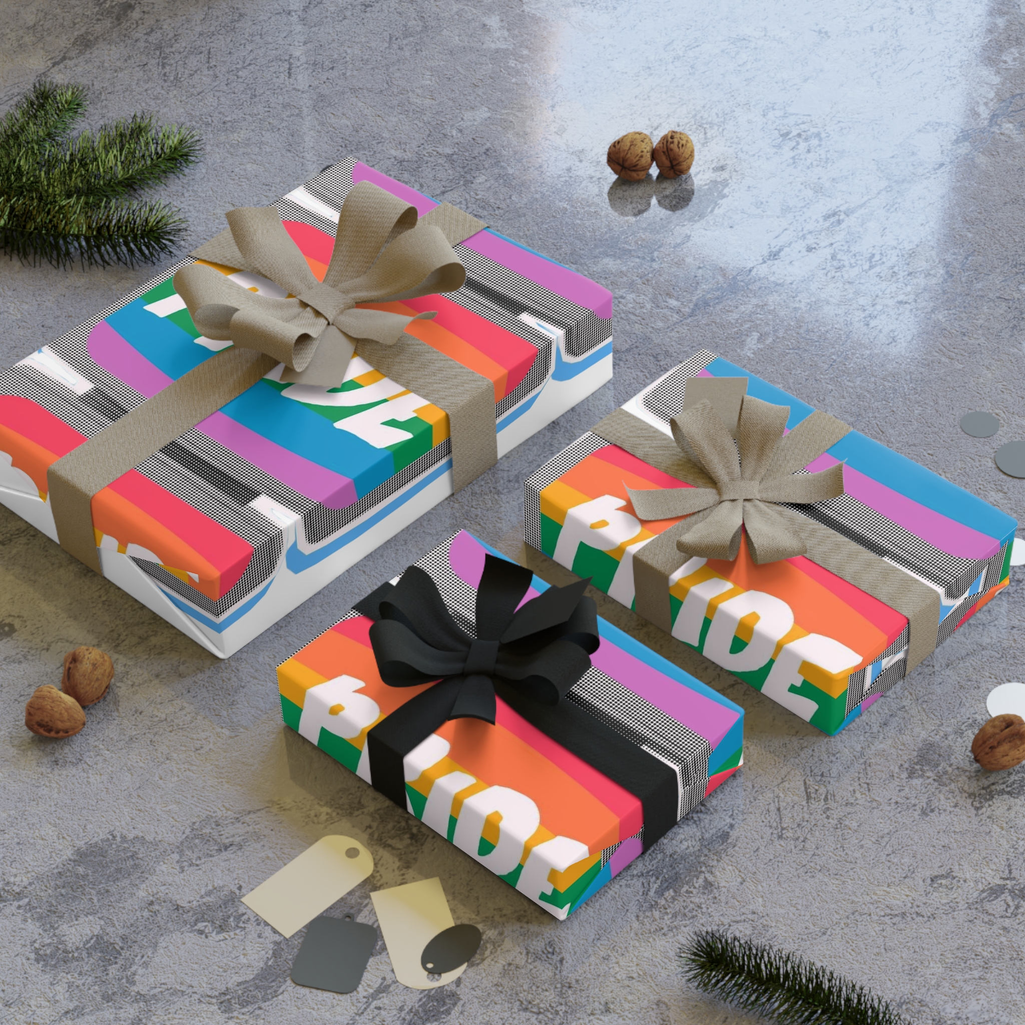 Retro Halftone Tvs With Rainbow Screens Bold Text Perfect Pride Month Activism Designs Gift Wrapping Paper Rolls 1pc - Image 4