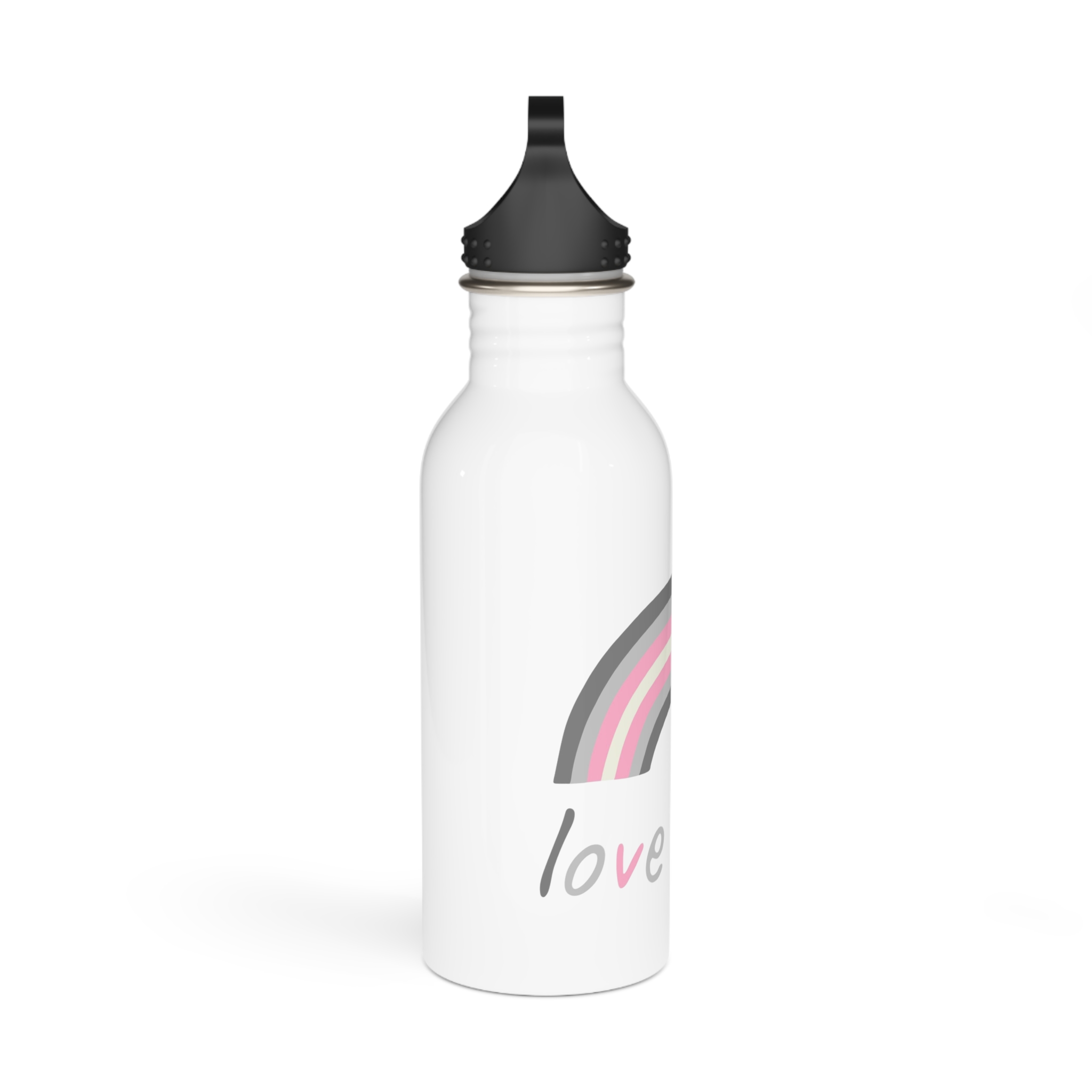 Colorful Rainbow Shape Demigirl Pride Flag Happy Pride Day Lgbtqia Community Pride Month Vector Hand Drawn Doodle Posters Stickers Logo Cards Stainless Steel Water Bottle - Image 2