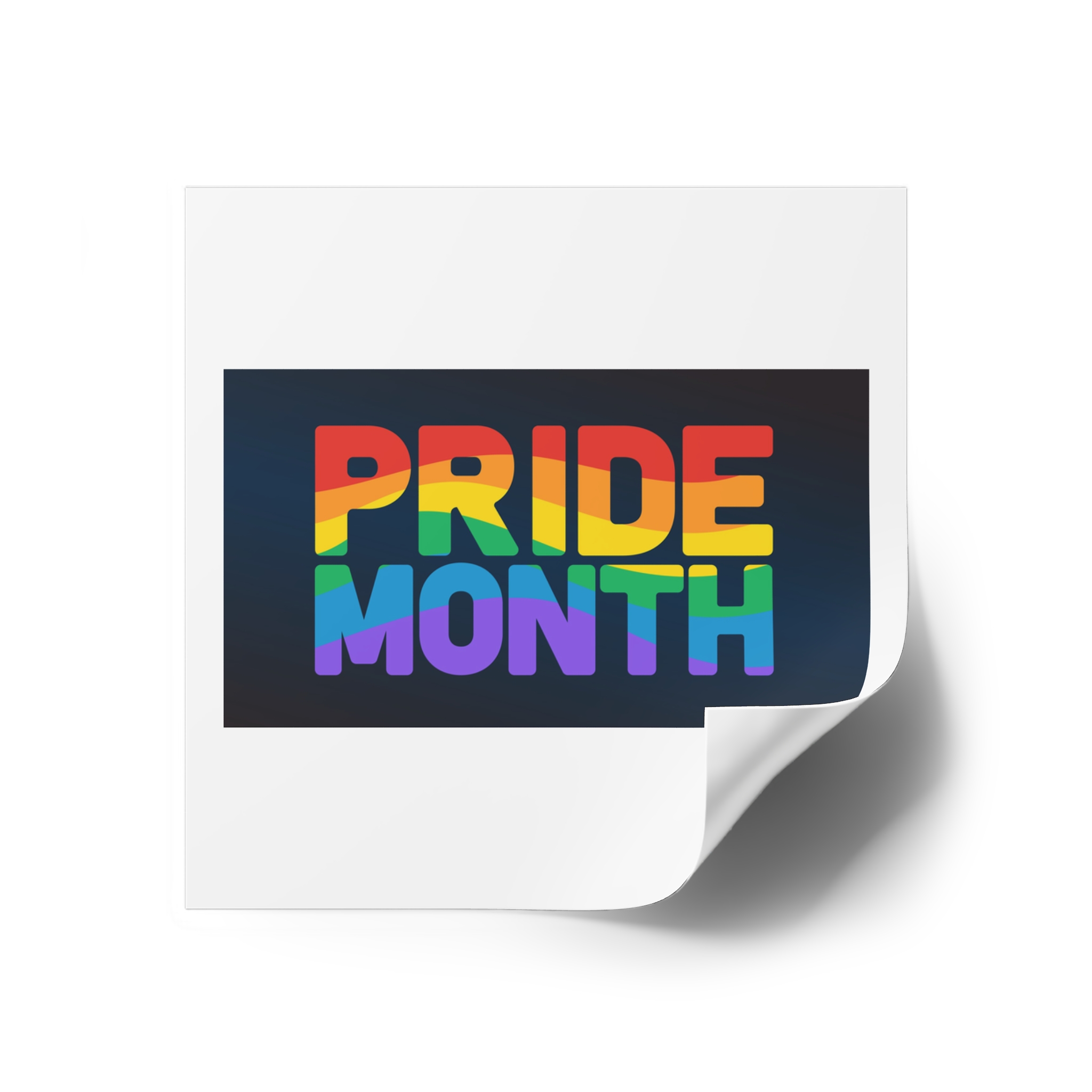 Lgbt Pride Rainbow Flag Lettering Banner Poster Social Media Pride Calligraphy With Laminate Stickers Square - Image 18