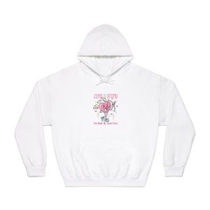 Love Cupid Holding Bow Tshirt Design Unisex Dryblend Hooded Sweatshirt
