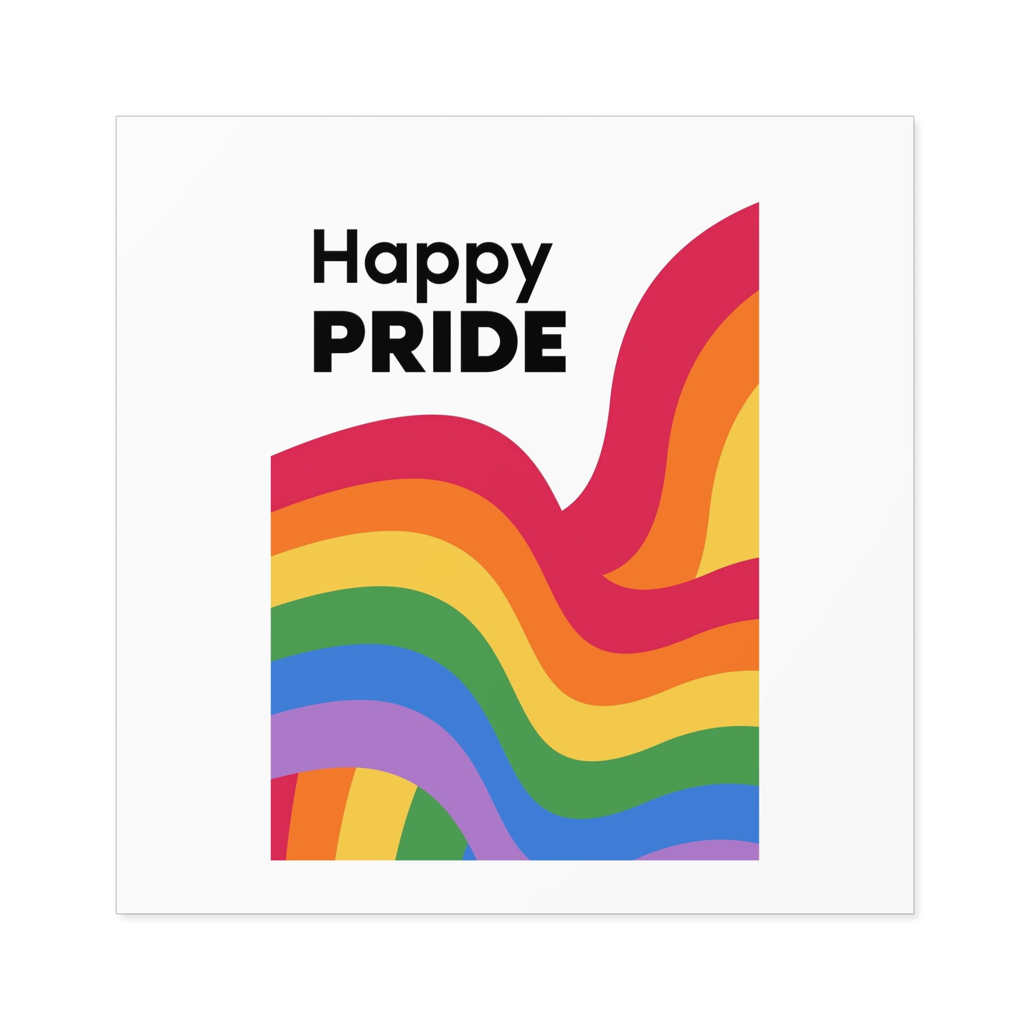 Happy Pride Month Rainbow Background Template Design Laminate Stickers Square - Image 61