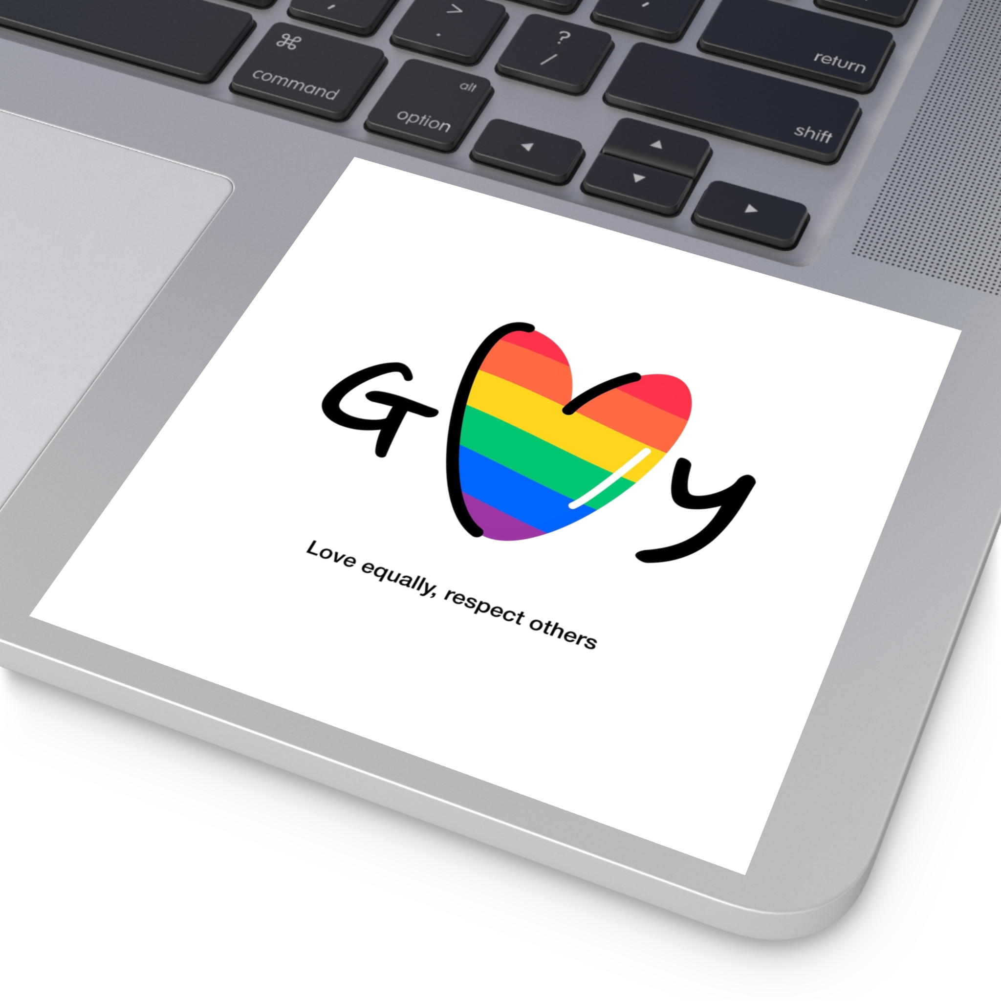 Love Letter Pride Rainbow Lettering Text Writing Pattern Freedom Love Heart Homo Colors Flag Parade Laminate Stickers Square - Image 35
