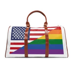 Lgbt Pride Month June Lesbian Gay Bisexual Transgender Lgbtq Flag Rainbow Vector(2) (1) Waterproof Travel Bag