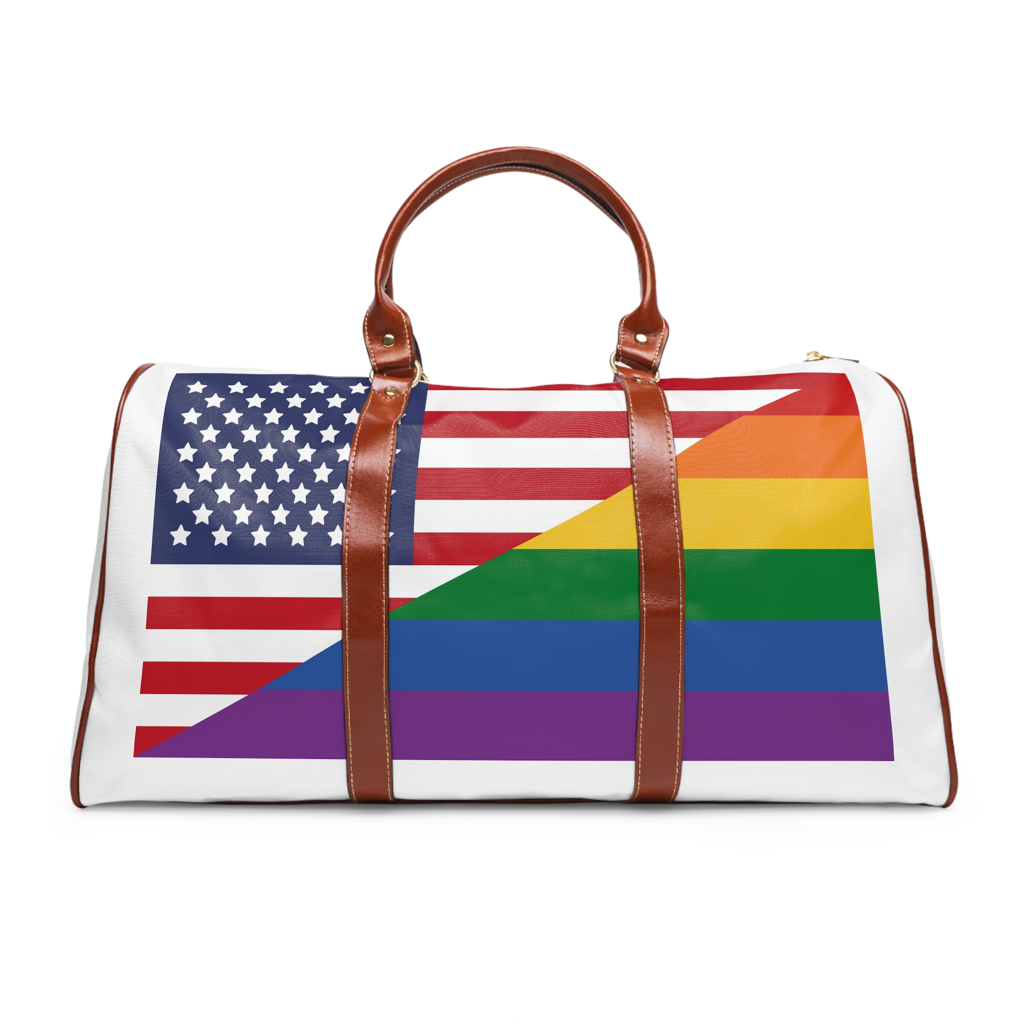 Lgbt Pride Month June Lesbian Gay Bisexual Transgender Lgbtq Flag Rainbow Vector(2) (1) Waterproof Travel Bag