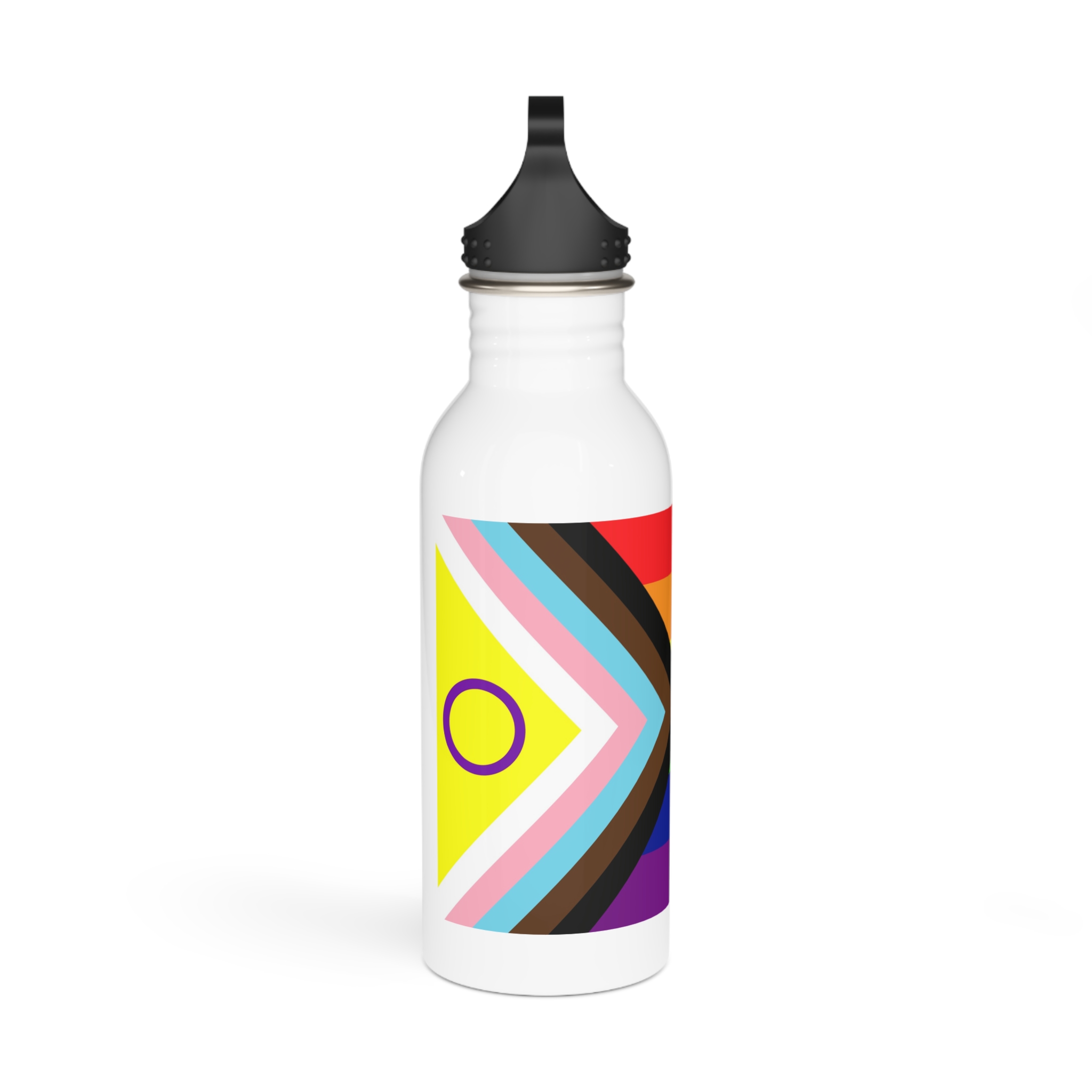 Lgbtq Pride Flag New Lgbtq Pride Flag Vector Updated Intersex Inclusive Progress Pride Flag Stainless Steel Water Bottle - Image 2