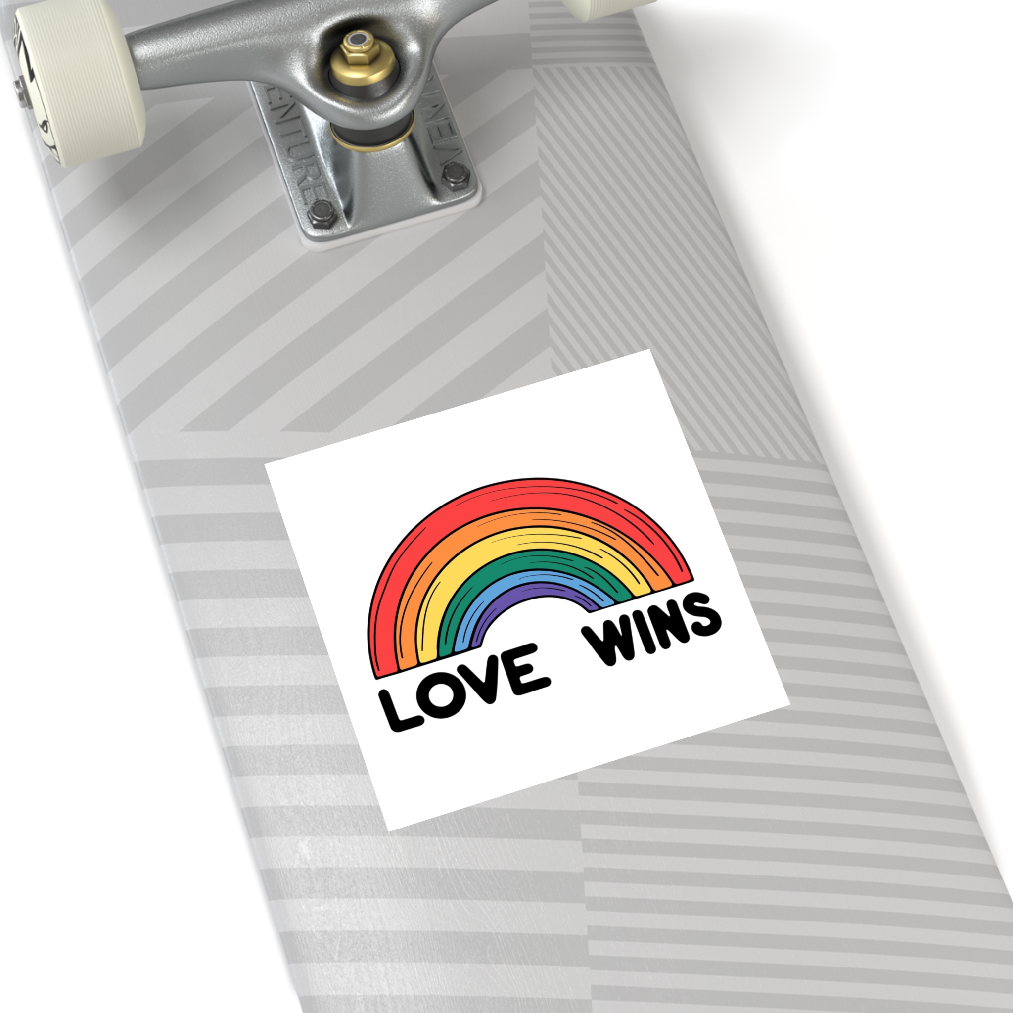 Love Wins Rainbow Pride Illustration Laminate Stickers Square - Image 48