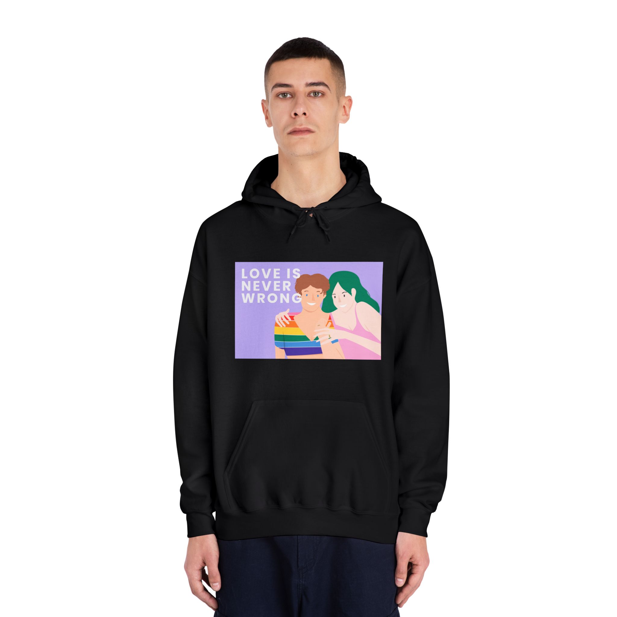 Lgbtq Gay Couple Banner Template Pride Month Unisex Dryblend Hooded Sweatshirt - Image 11