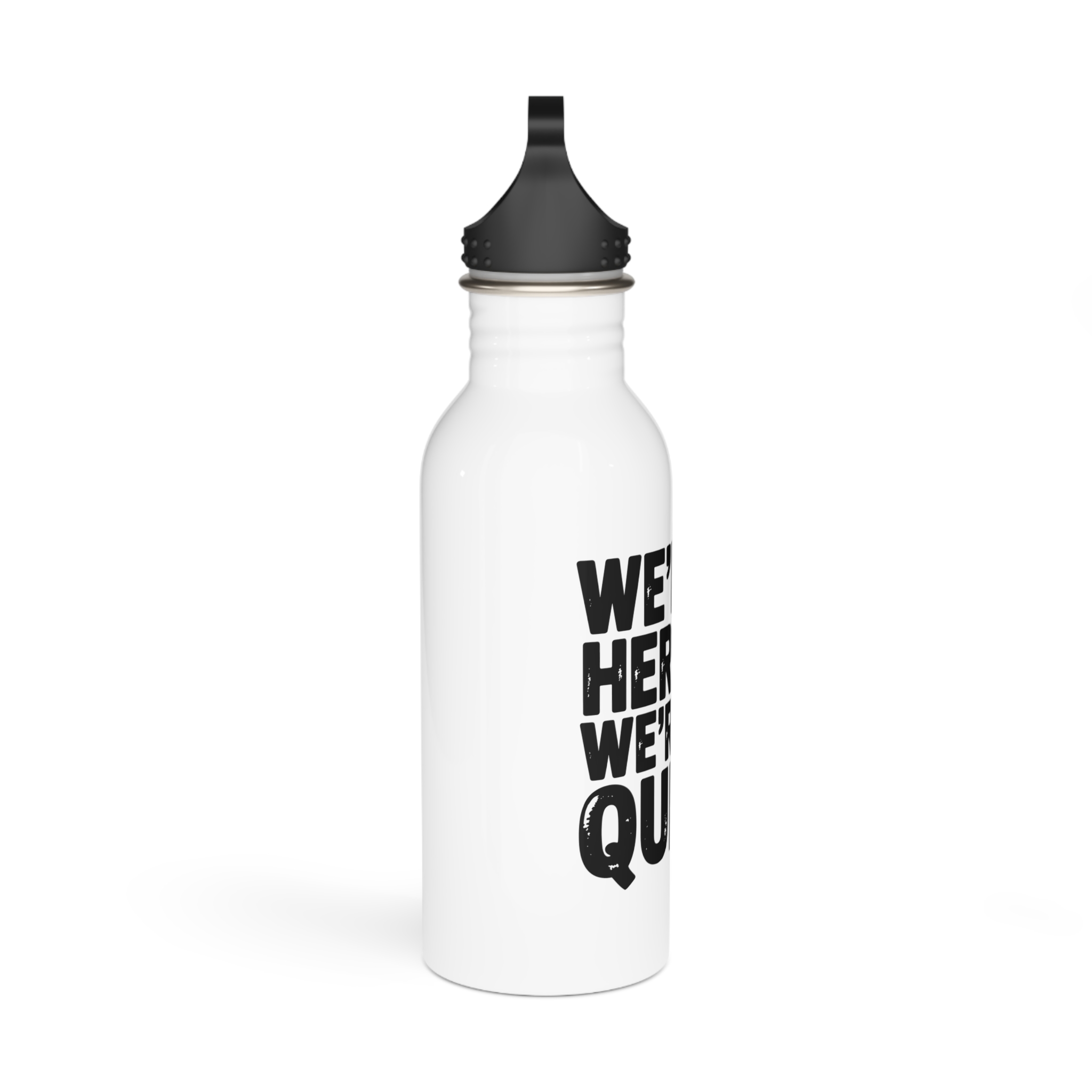 Were Here Were Queer T Shirt Design Isolated White Background Stainless Steel Water Bottle - Image 2