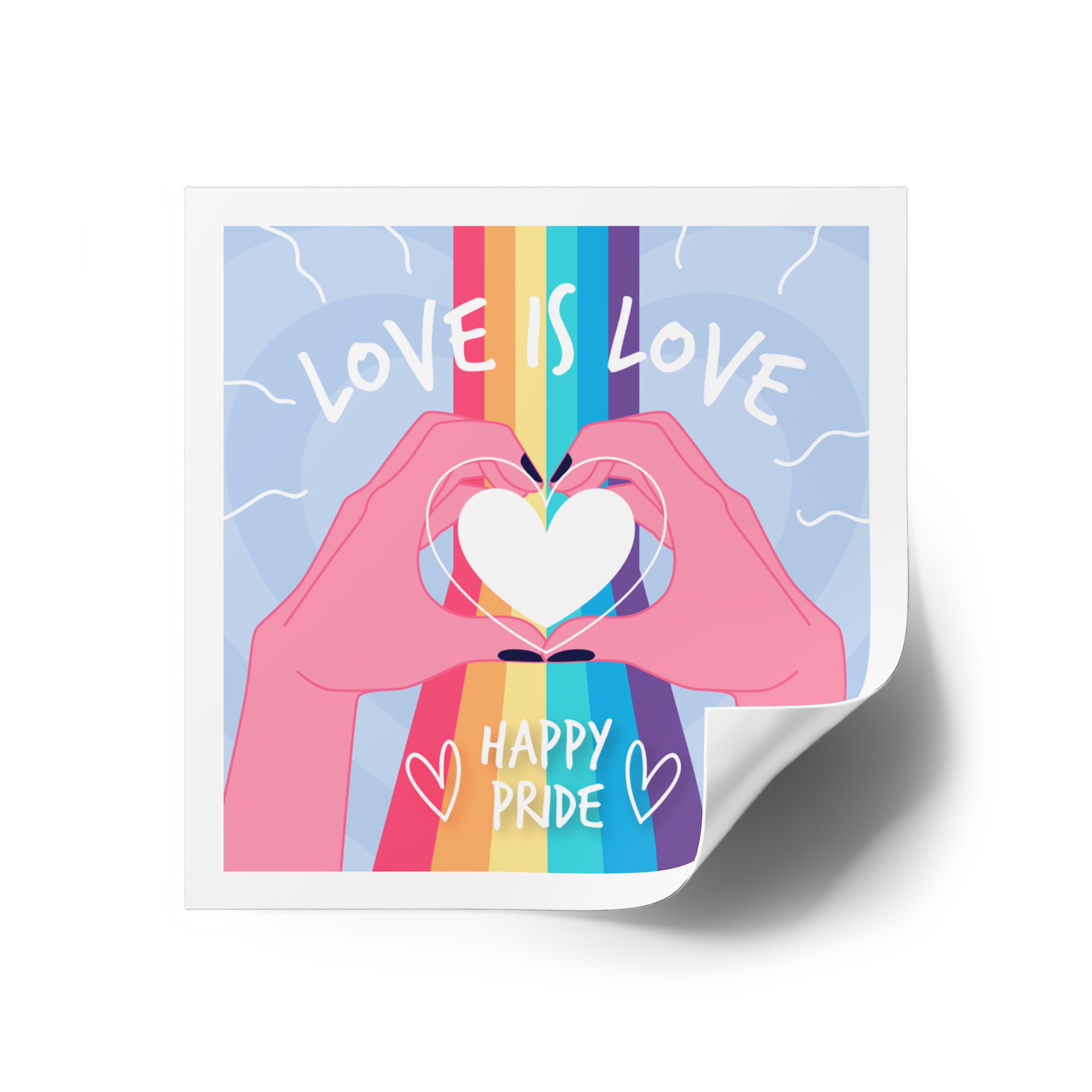 Pride Day Celebration Design Laminate Stickers Square - Image 26