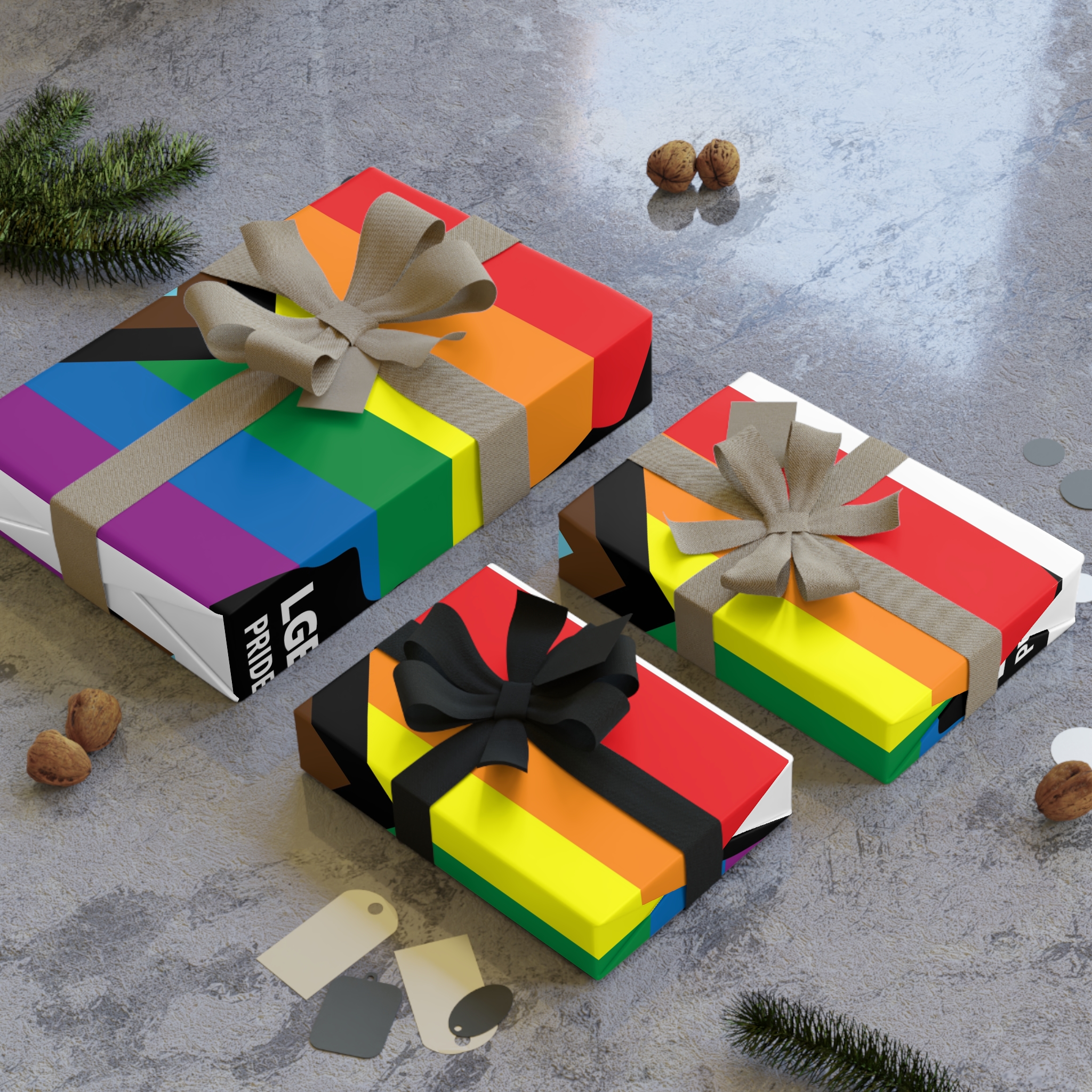 Happy Pride Day Concept Lgbtq Community Lgbt Pride Typography Vector Gift Wrapping Paper Rolls 1pc - Image 4