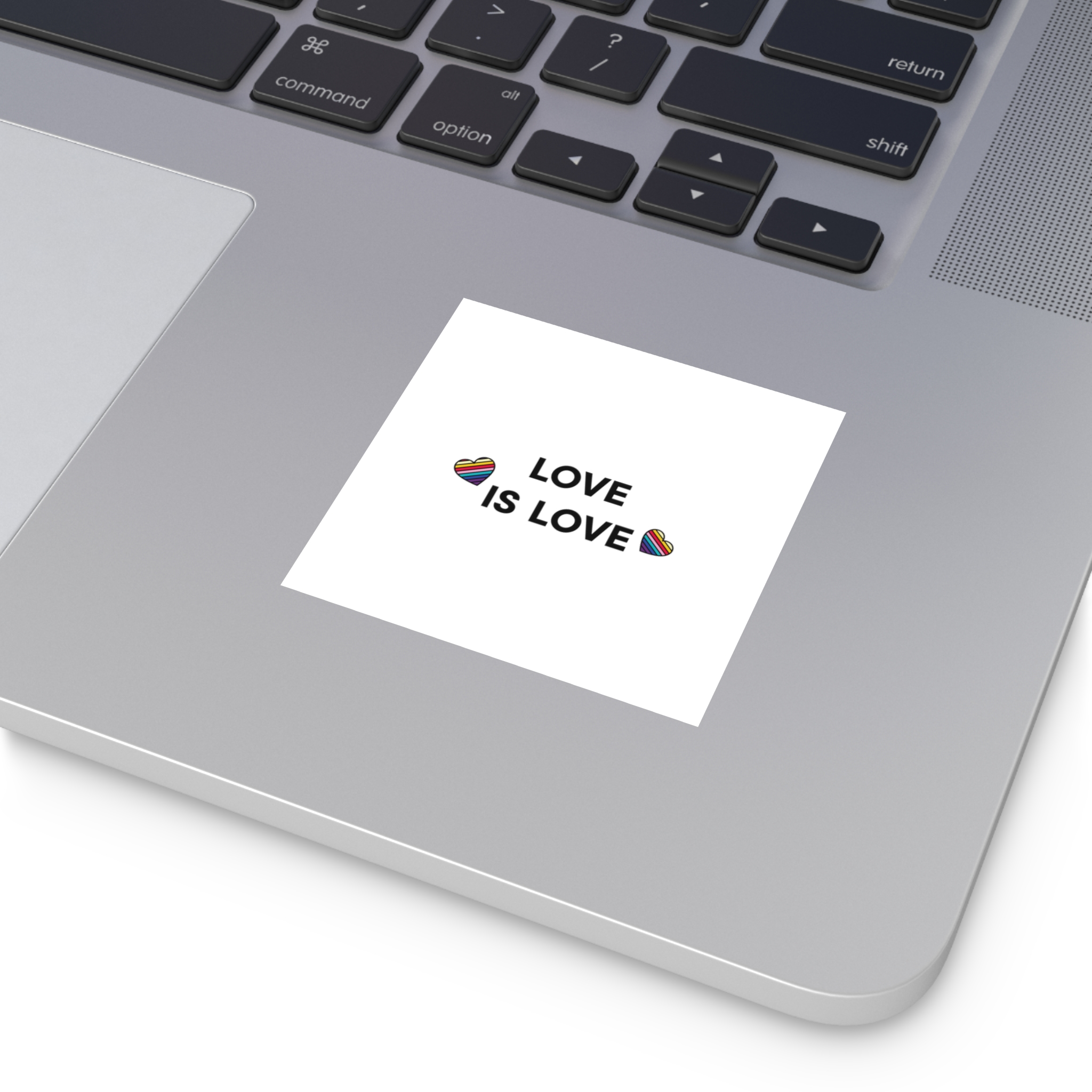 Love Is Love With Rainbow Hearts Laminate Stickers Square - Image 11
