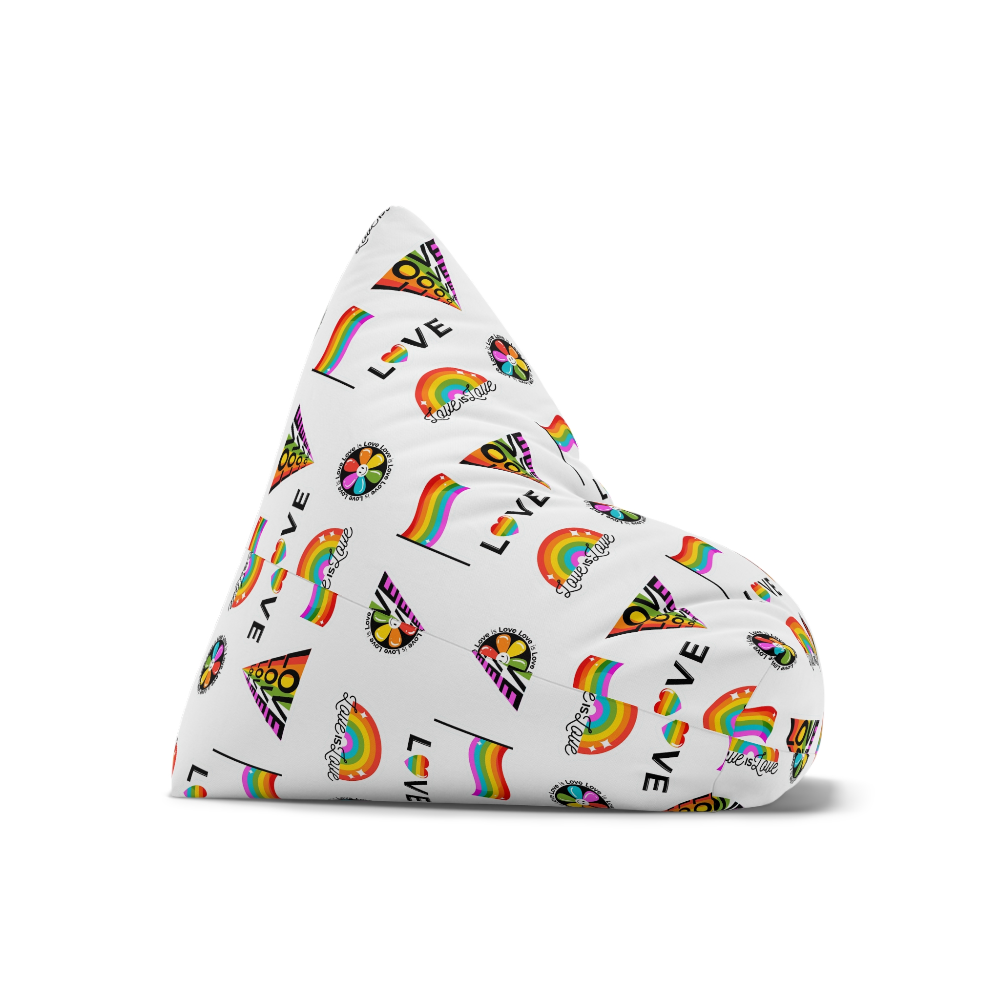 Pride Day Badges With Flag Bean Bag Chair Cover - Image 7