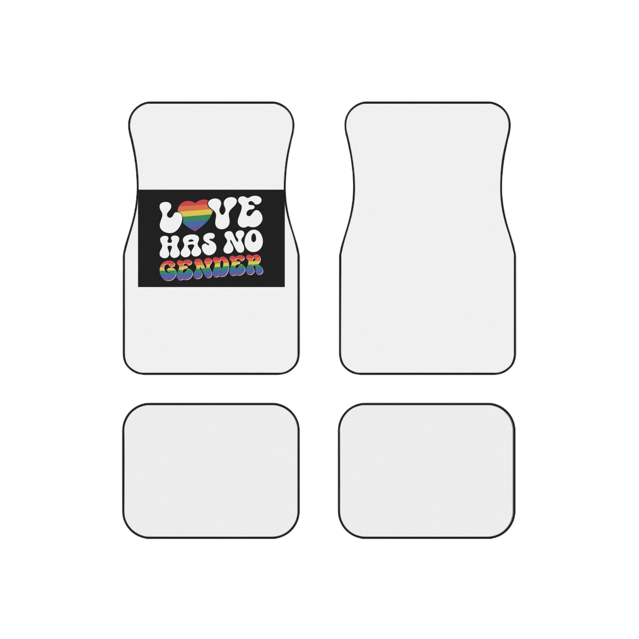 Rainbow Sign That Says Love No Women No Gender(1) Car Mats Set Of 4