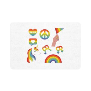 Flat Lgbt Pride Month Elements Collection Pet Food Mat 12x18