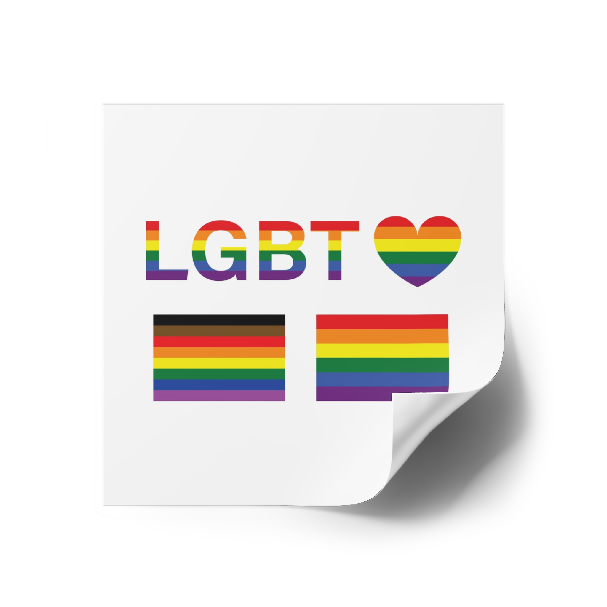 Lgbt Word Text Letter With Heart Rainbow Color Flag Isolated White Background Vector Illustrati Laminate Stickers Square - Image 30
