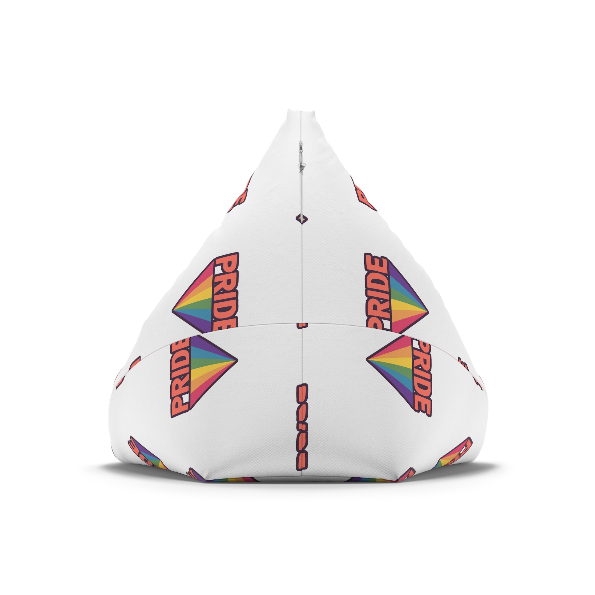 Pride Text With Rainbow Flag Badge Lgbt Symbol Gay Lesbian Bisexual Trans Queer Love Symbol Bean Bag Chair Cover - Image 6