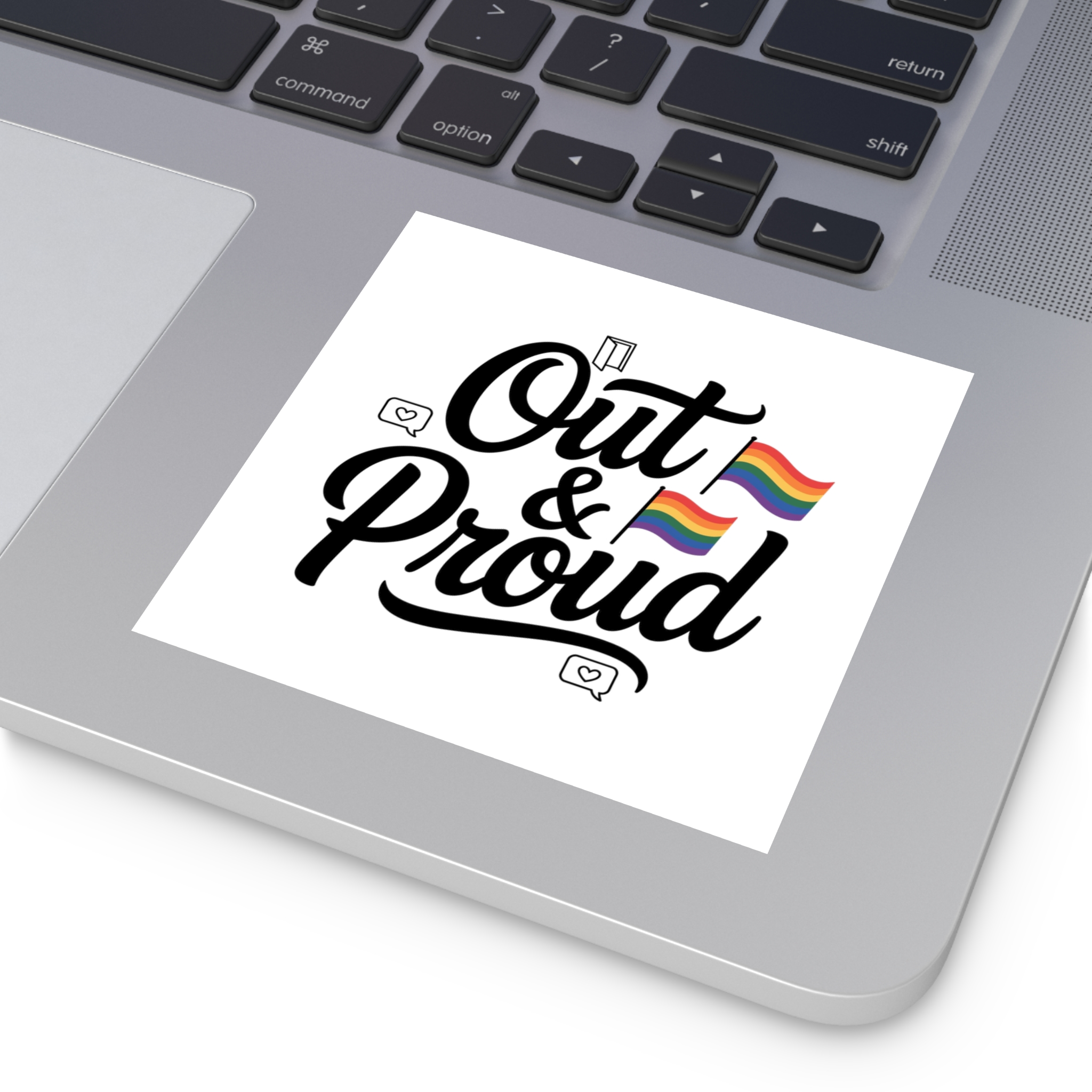 Out Proud T Shirt Design Isolated White Background1 Laminate Stickers Square - Image 19