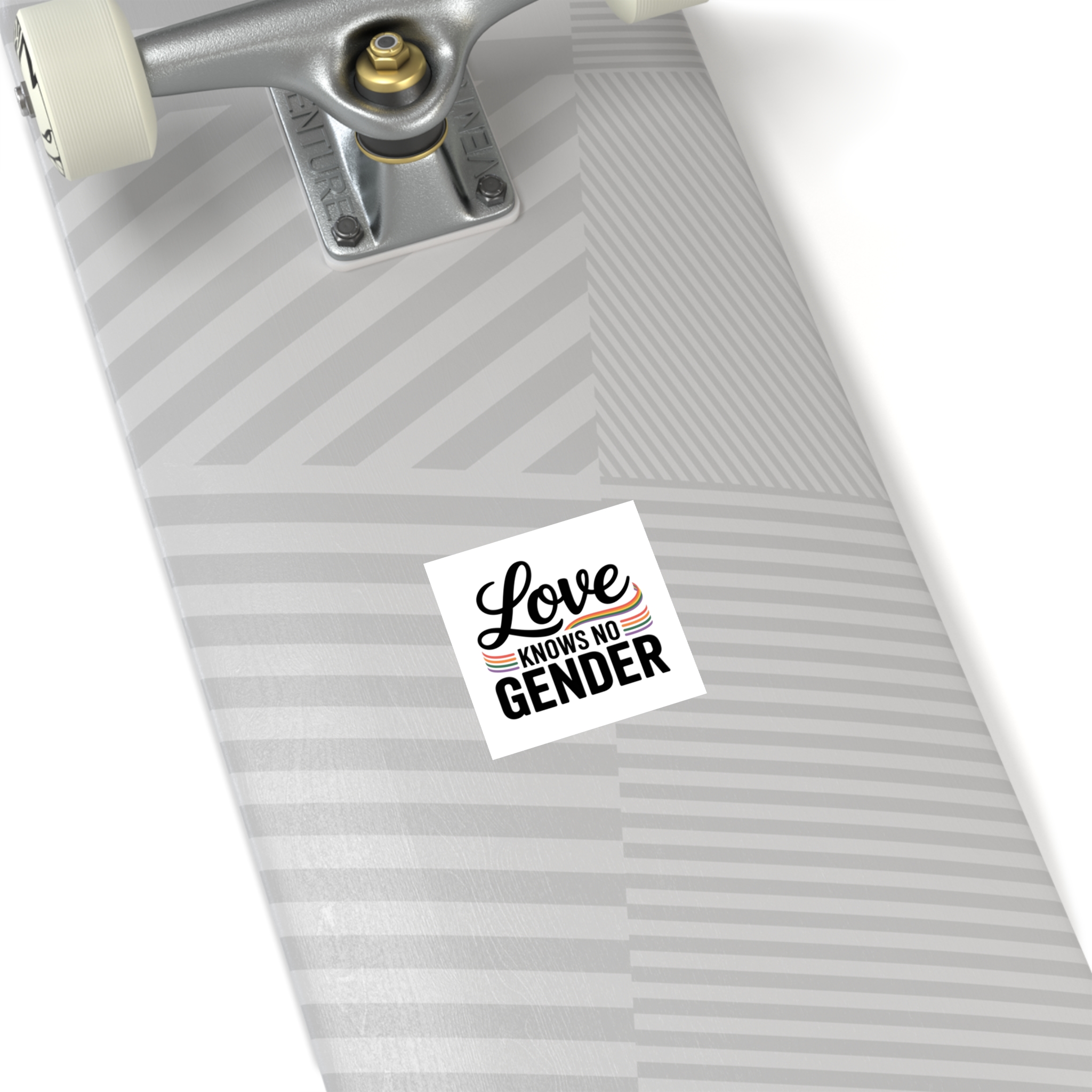 Love Knows No Gender T Shirt Design Isolated White Background 2 Laminate Stickers Square - Image 4