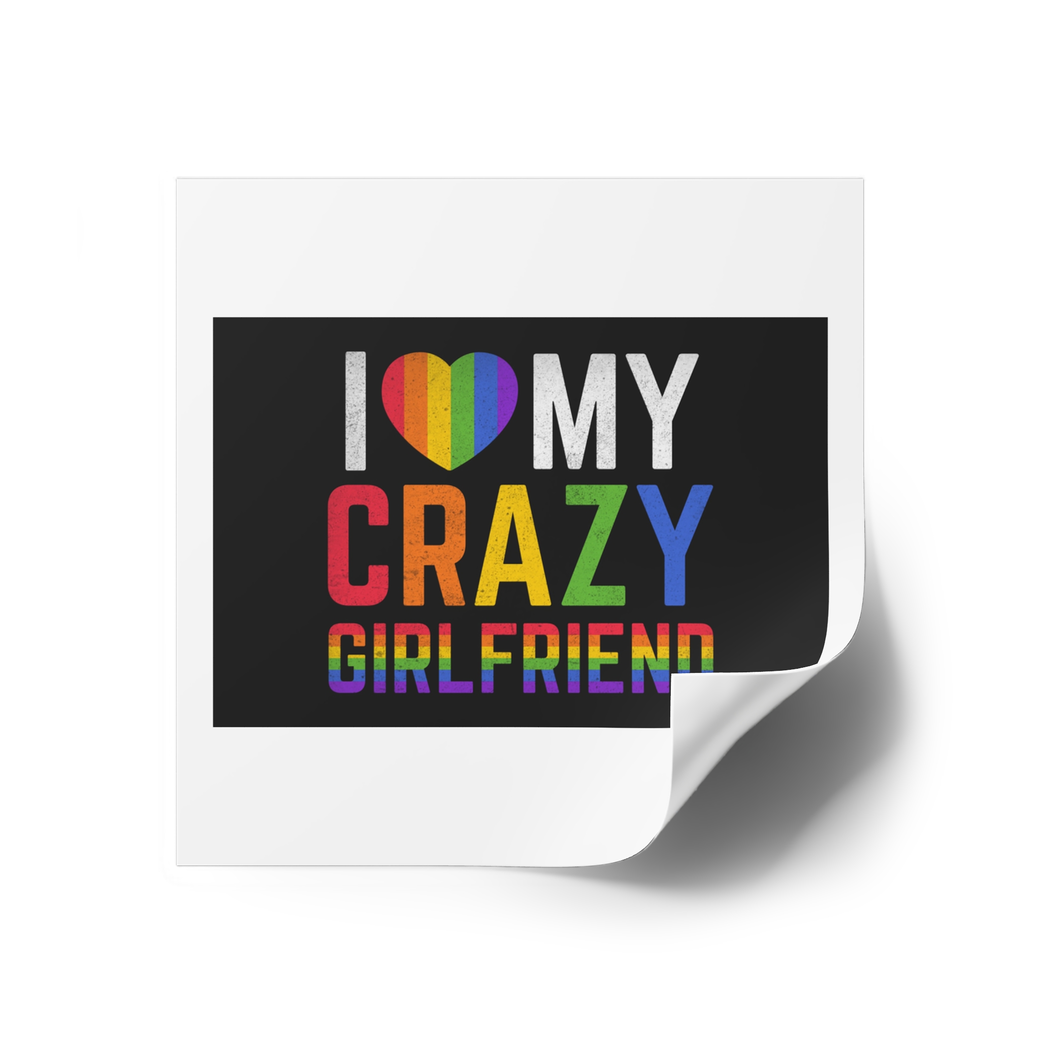 Pride Gay Rainbow Typography Vector Premium T Shirt(5) Laminate Stickers Square - Image 70