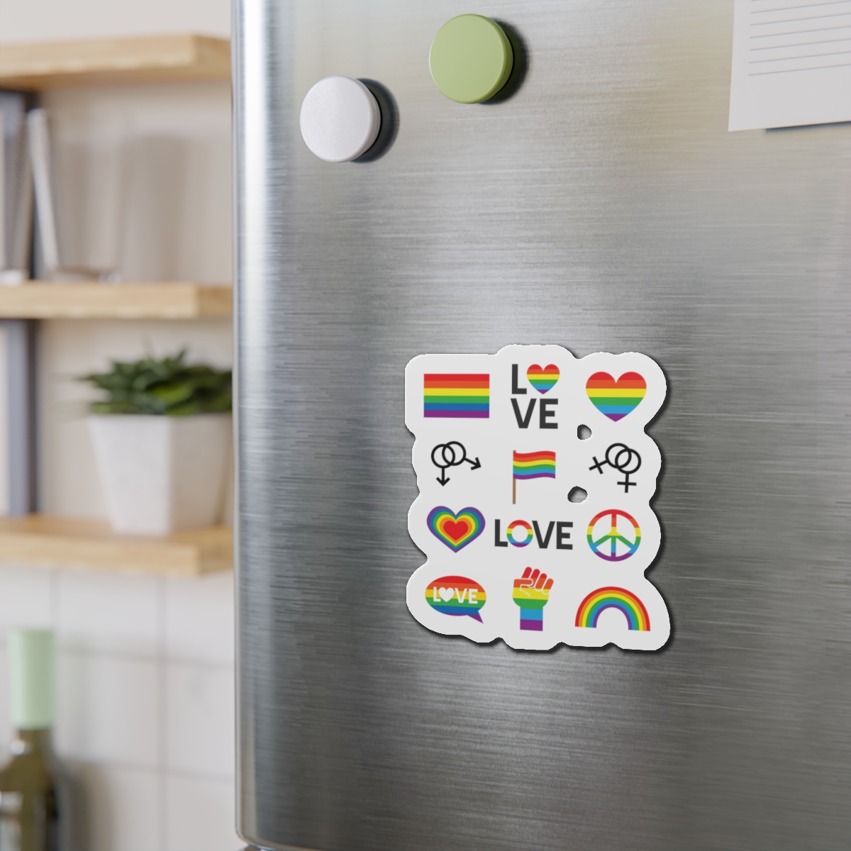 Vector Set Lgbt Homosexual Rainbow Flag Die Cut Magnets - Image 12