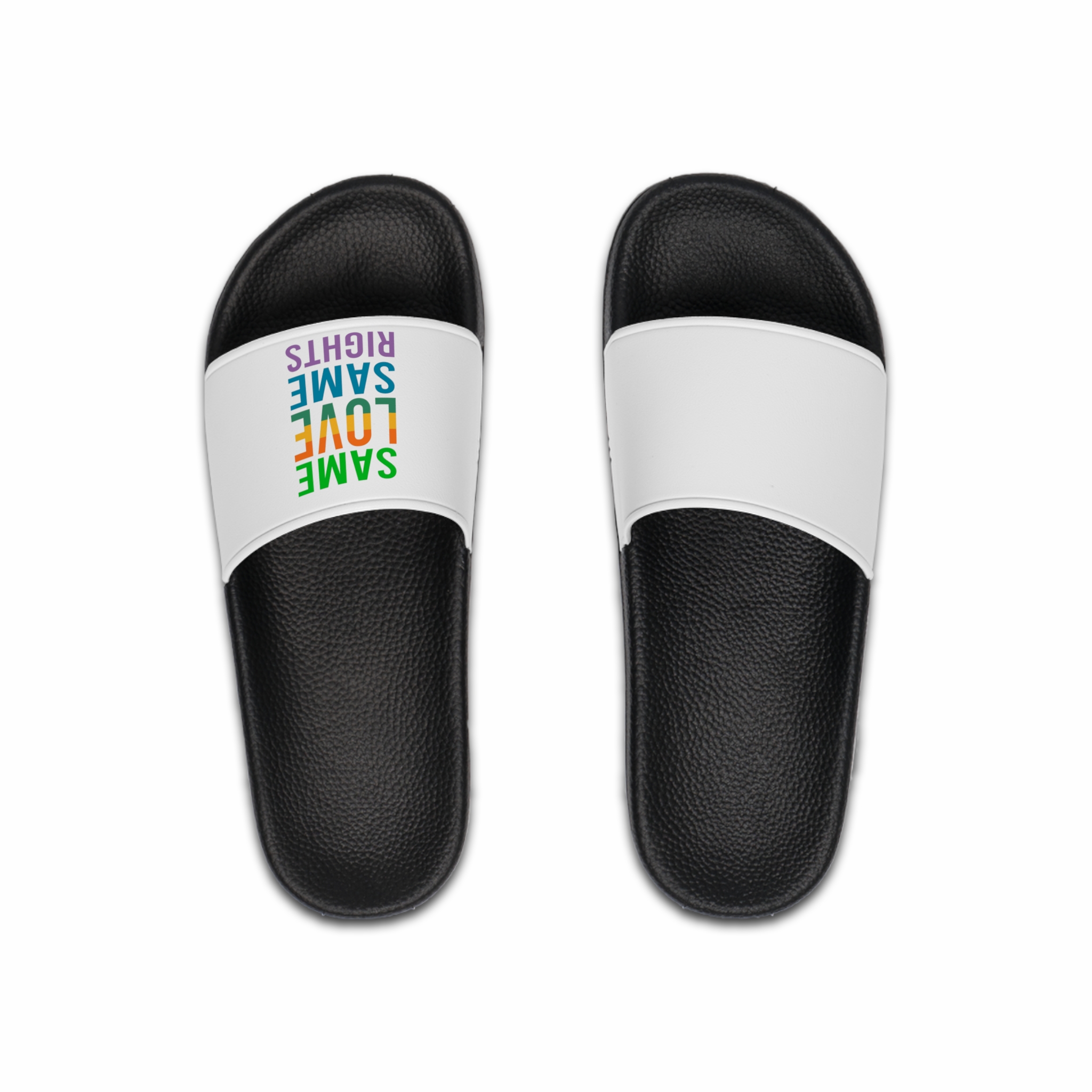 Typography T Shirt Design Collection Mens Slide Sandals