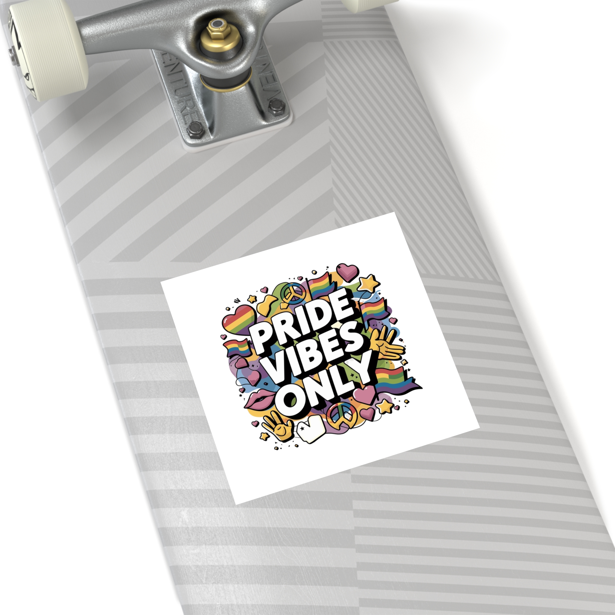 Pride Vibes Only T Shirt Design Isolated White Background Laminate Stickers Square - Image 36