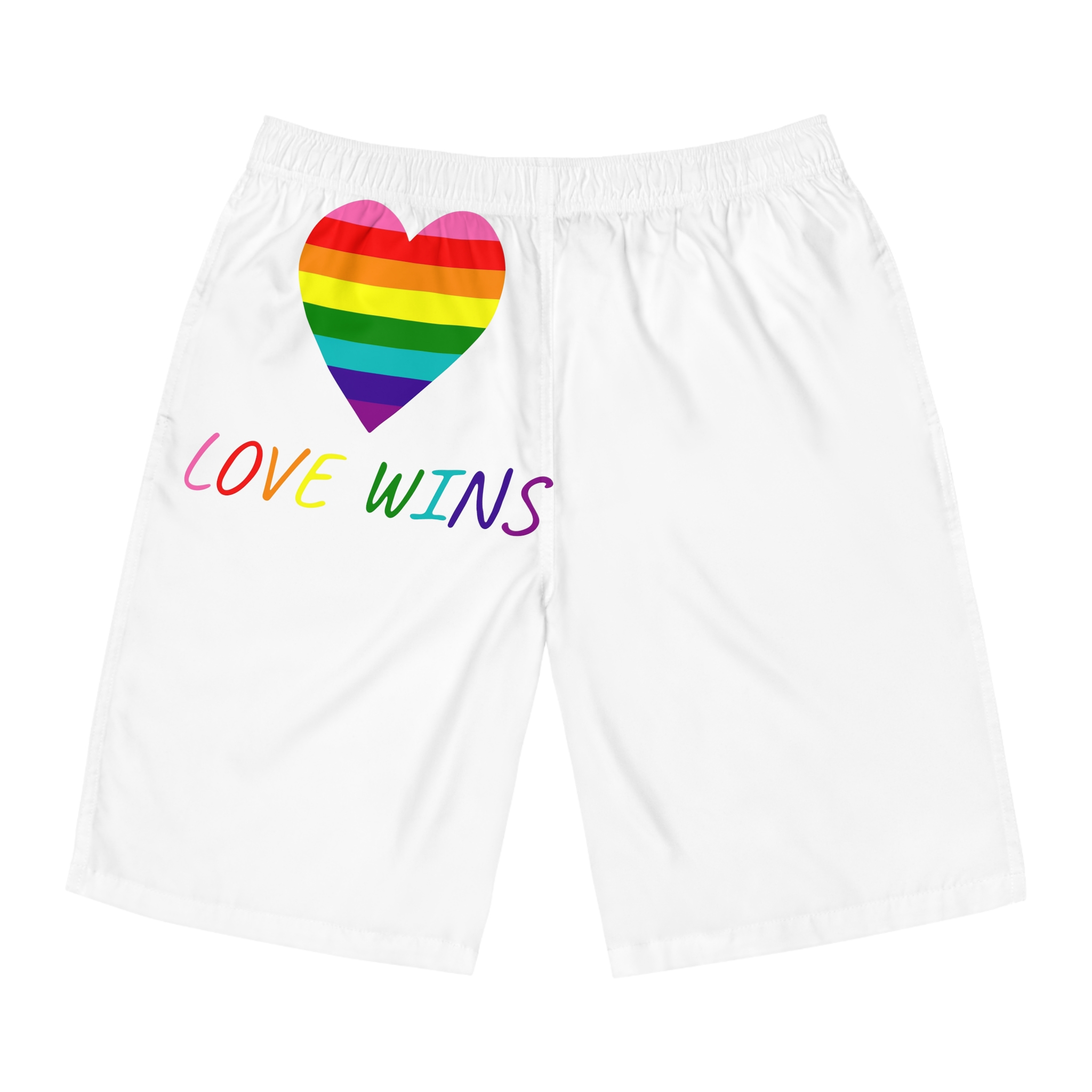 Colorful Heart Shape Genderqueer Pride Flag Happy Pride Day Lgbtqia Community Pride Month Vector Hand Drawn Doodle Posters Stickers Logo Cards Mens Board Shorts Aop